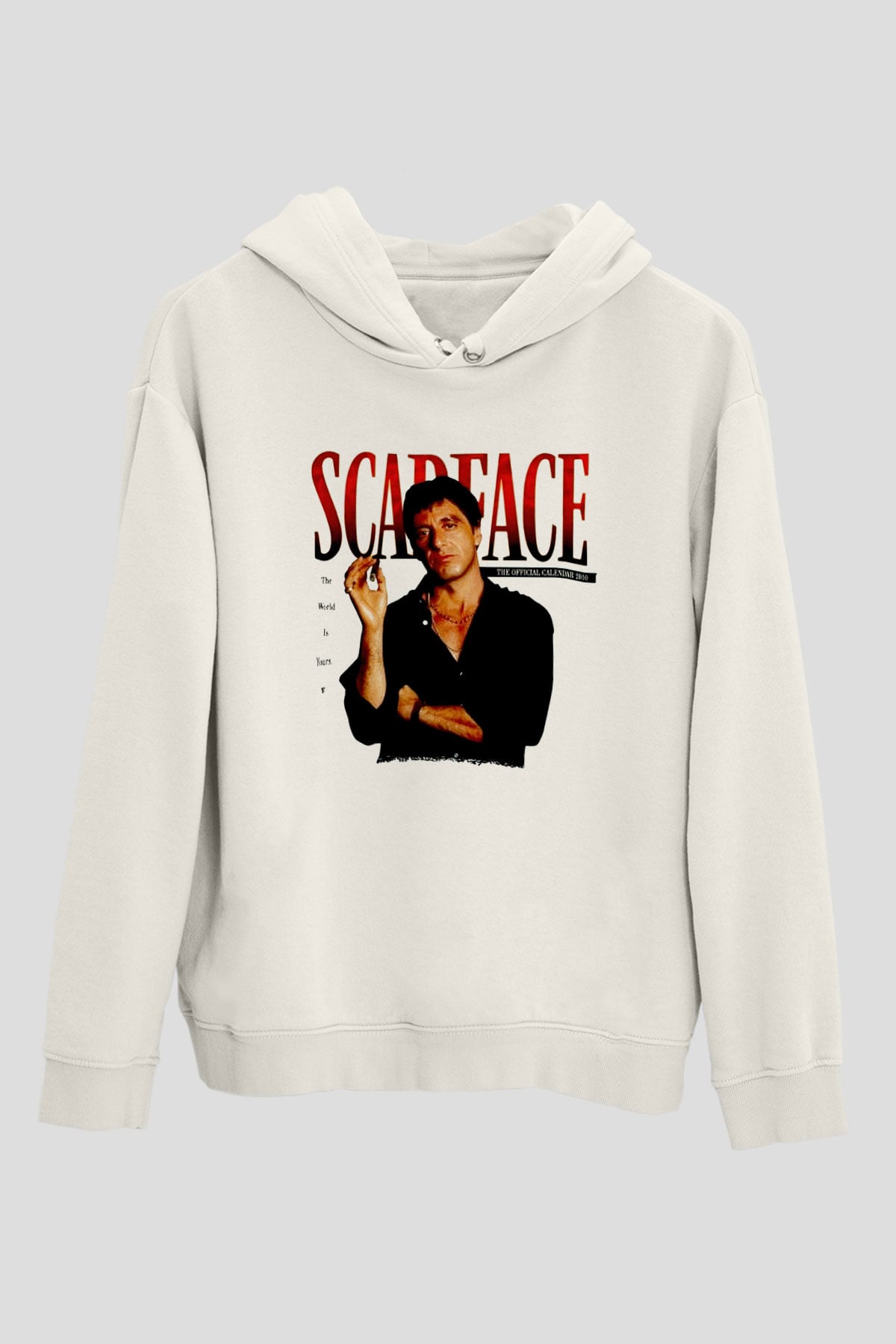 Alpacino Scarface Beyaz Unisex Kapüşonlu Sweatshirt