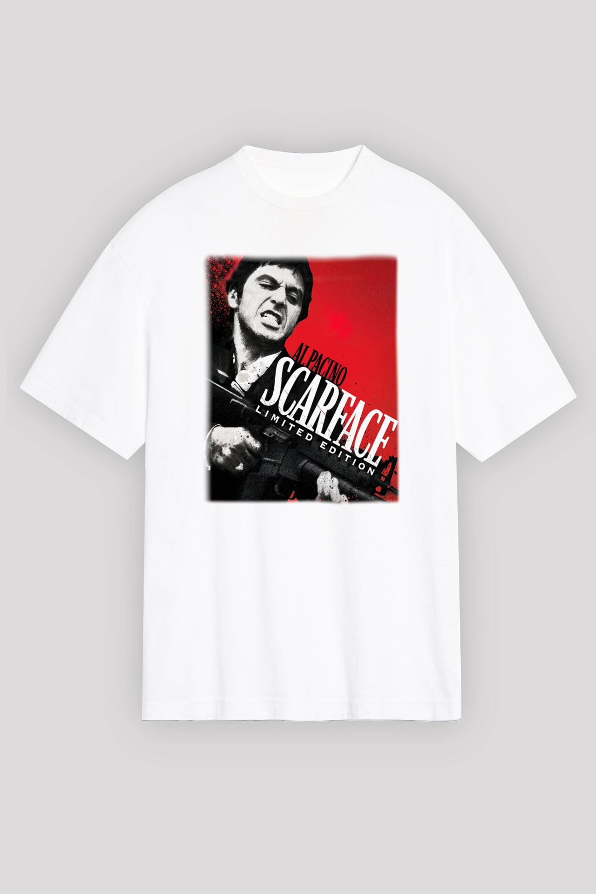 Alpacino Scarface Limited Edition Beyaz Unisex Oversize Tişört T-Shirt