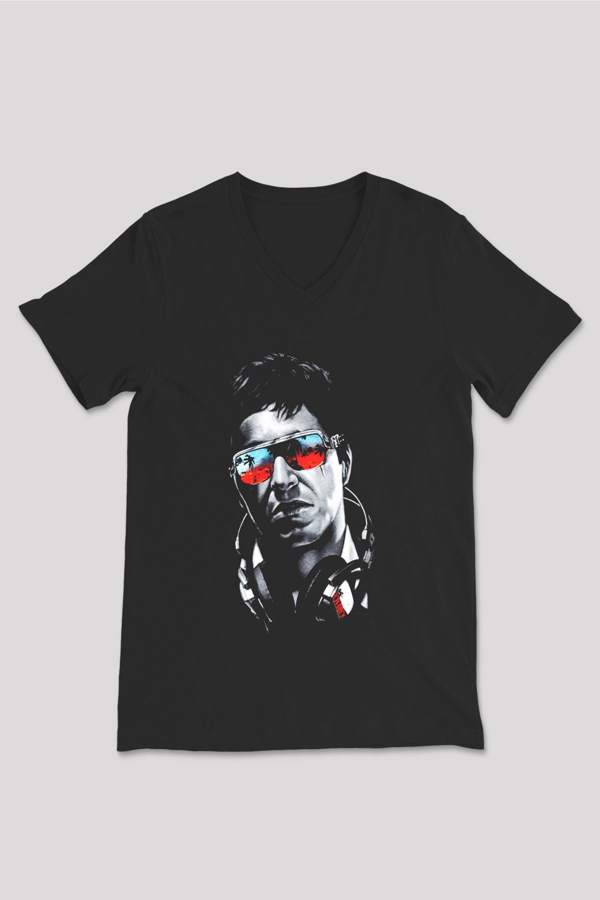 Alpacino Siyah Unisex V Yaka Tişört T-Shirt