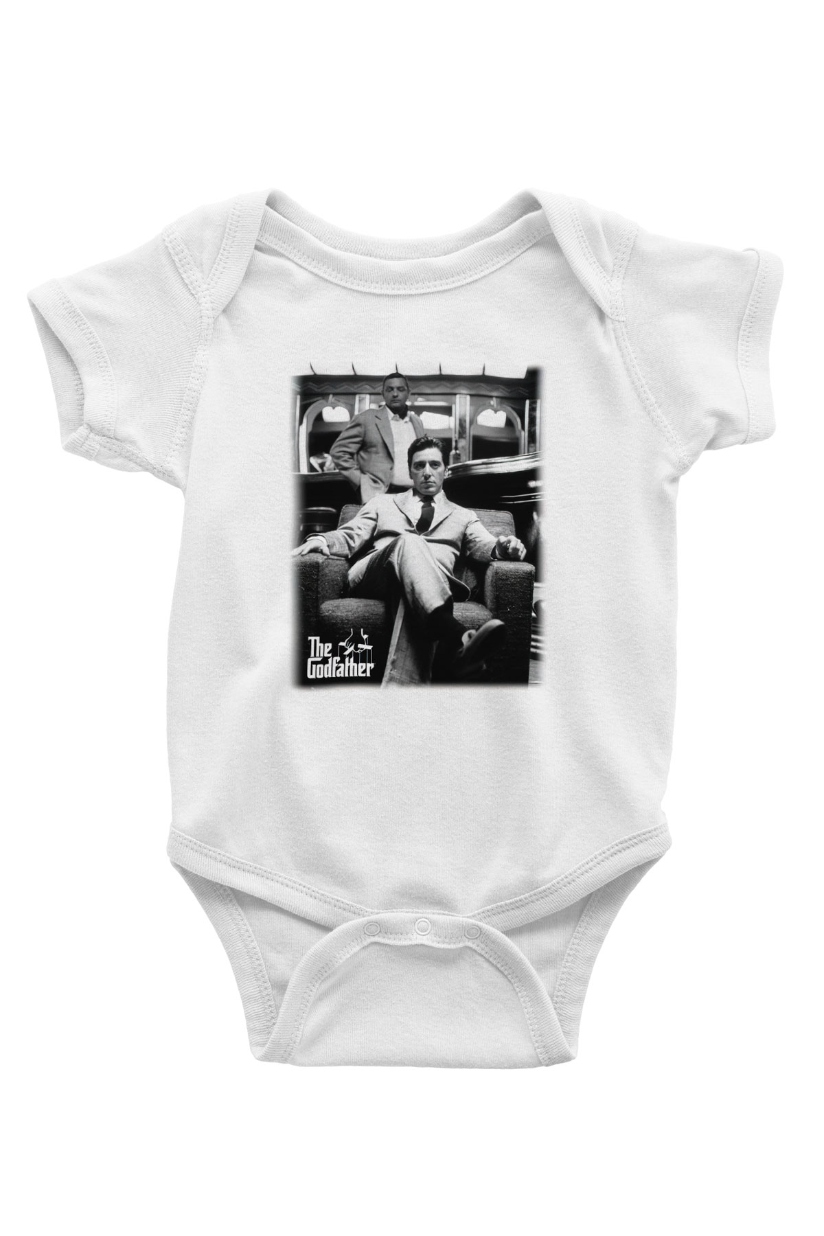 Alpacino The Godfather Baskılı Beyaz Unisex Bebek Body - Zıbın