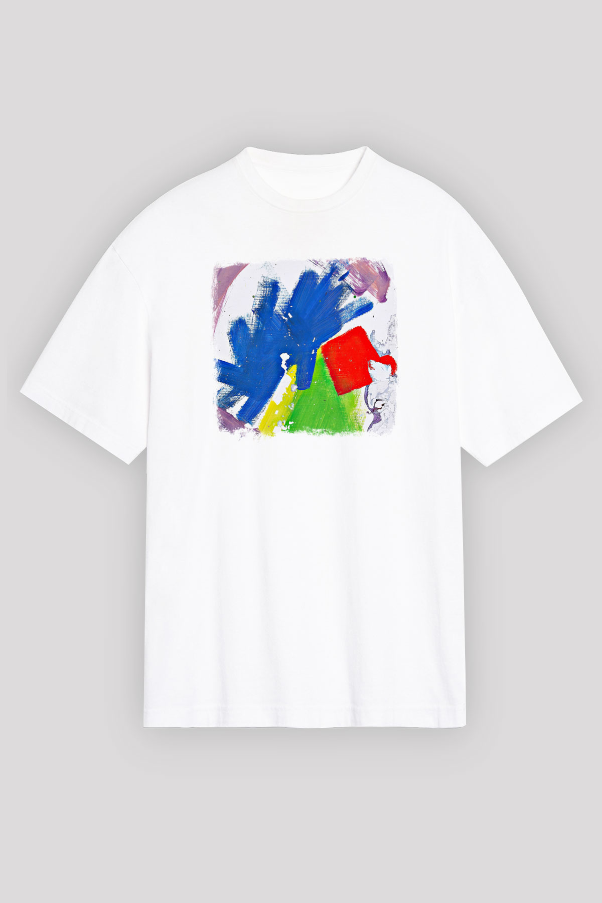 Alt-J Baskılı Unisex Beyaz Oversize Tişört