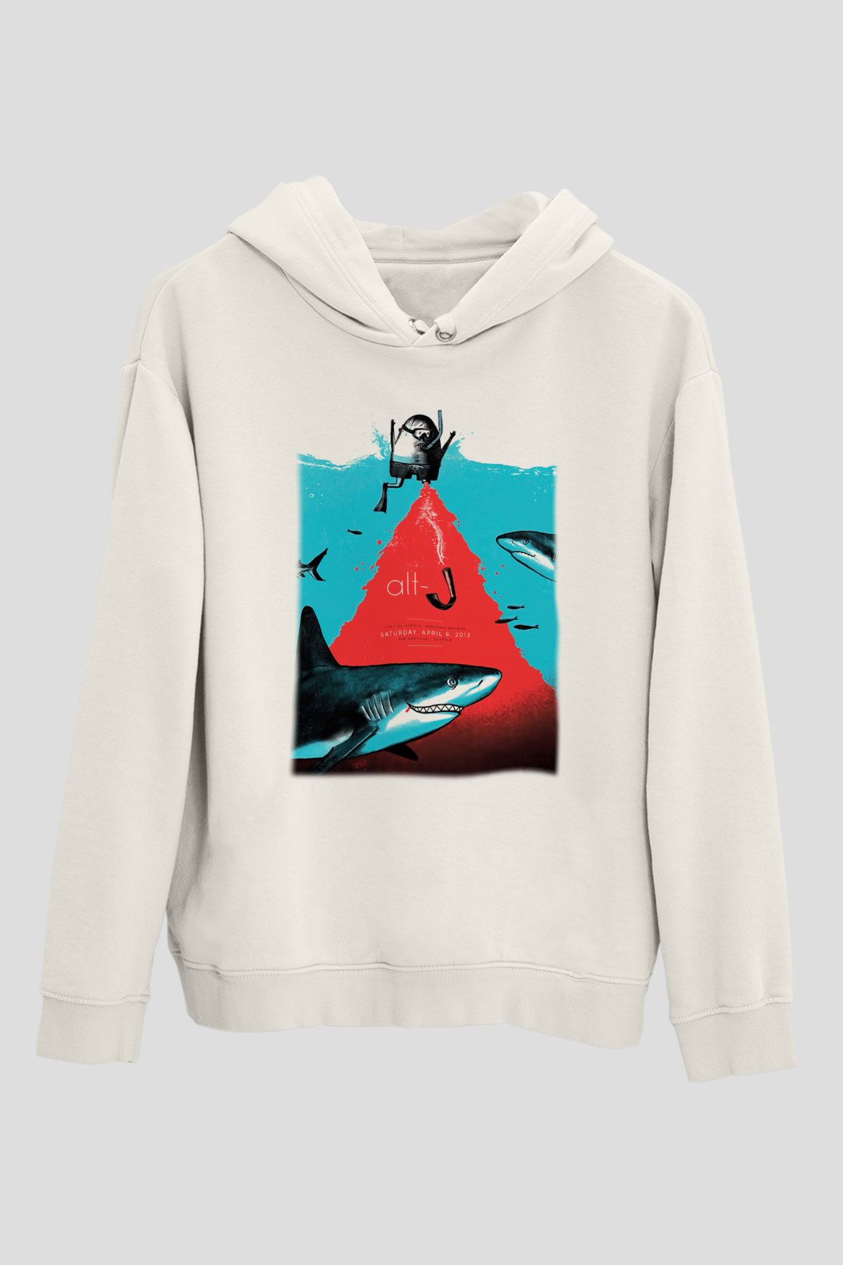 Alt-J Beyaz Unisex Kapşonlu Sweatshirt