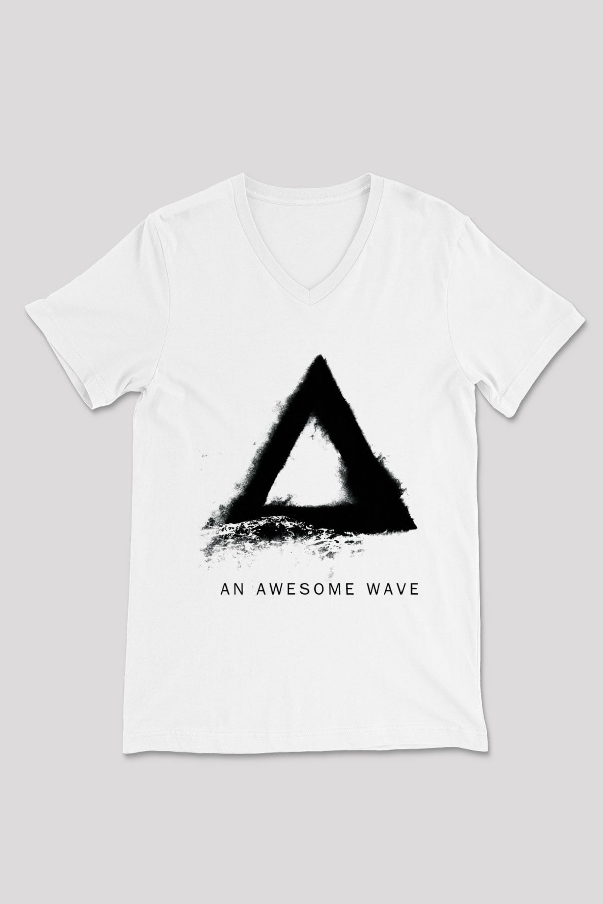 Alt-J Beyaz Unisex V Yaka Tişört T-Shirt