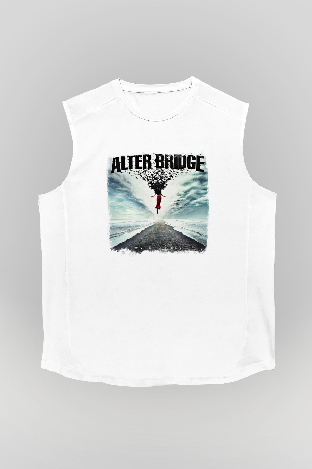 Alter Bridge Baskılı Unisex Beyaz Kolsuz Tişört