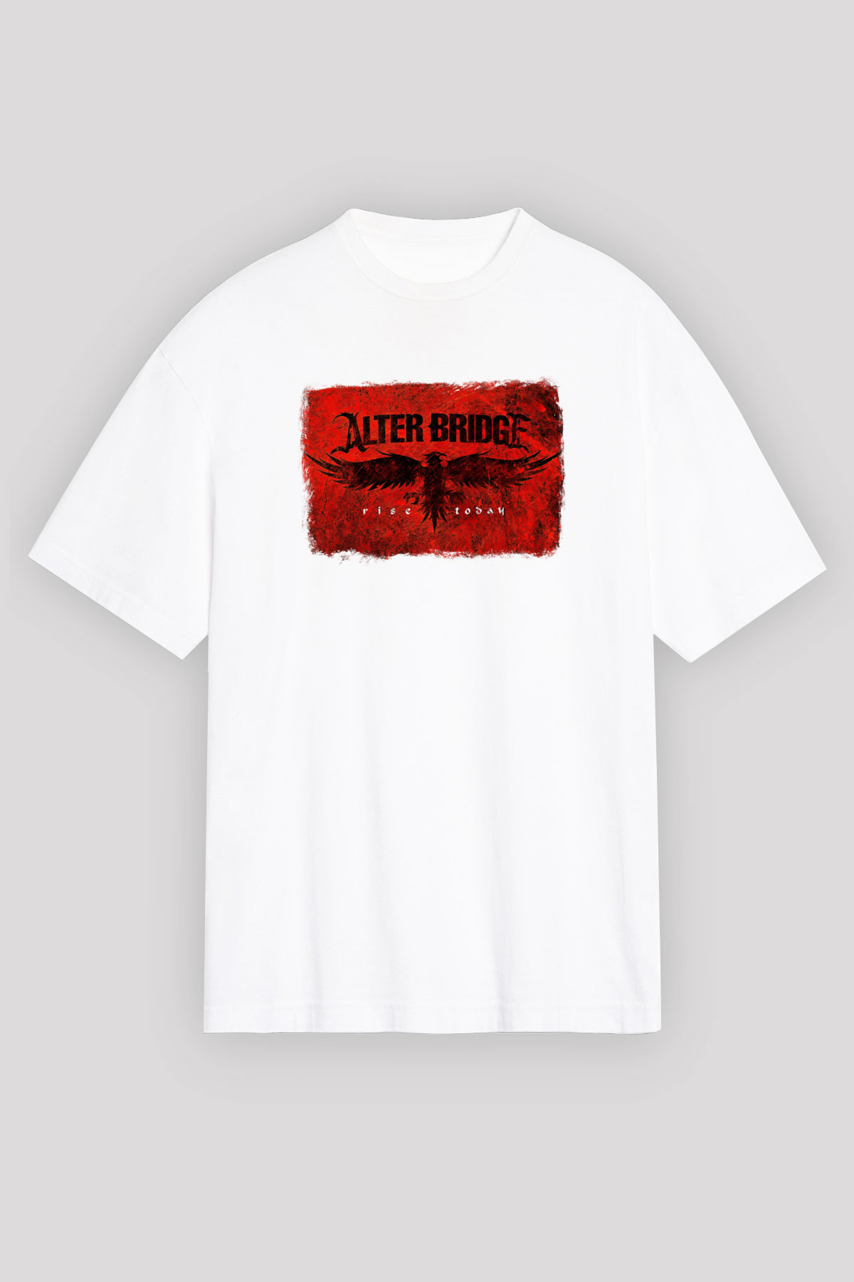 Alter Bridge Baskılı Unisex Beyaz Oversize Tişört