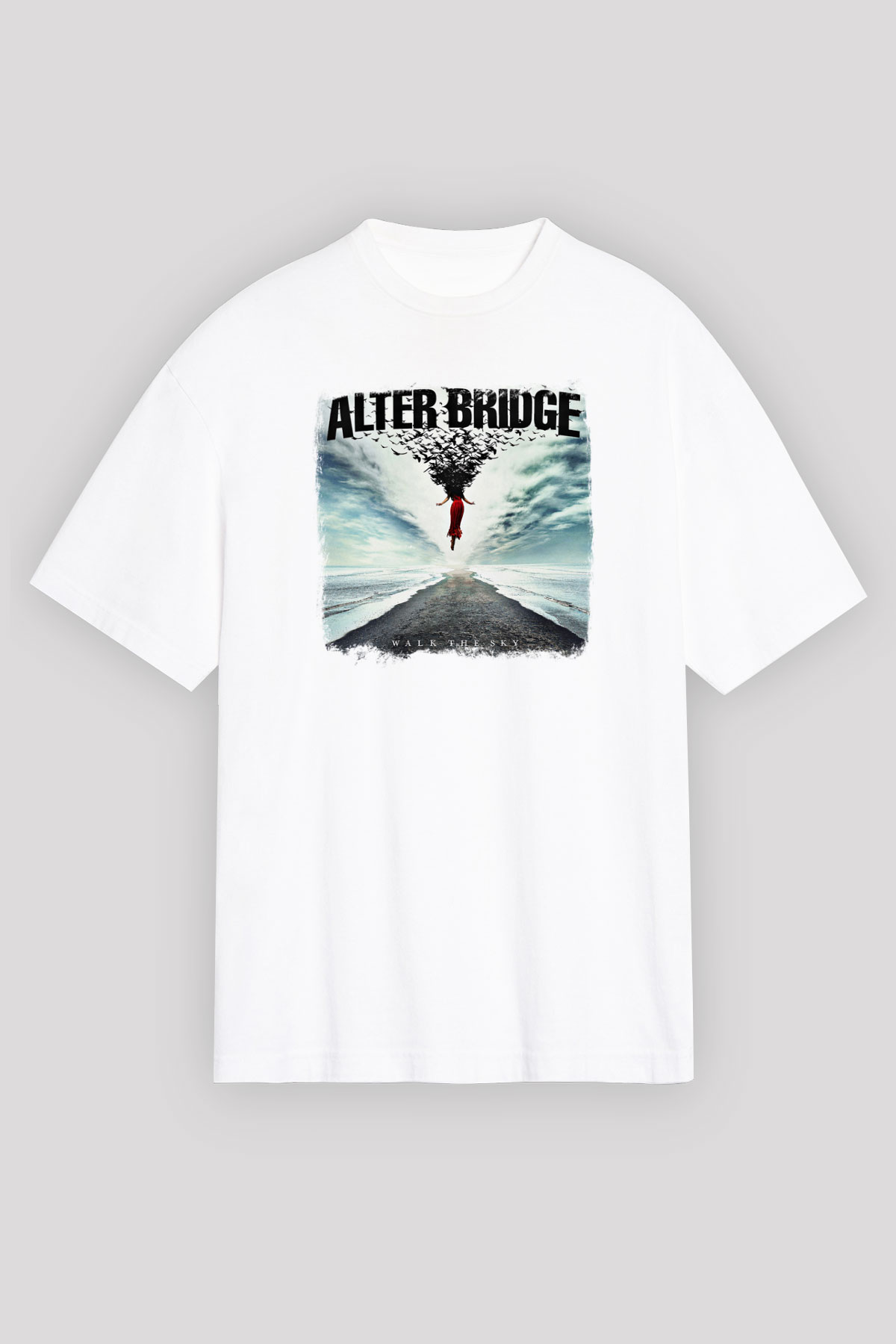 Alter Bridge Baskılı Unisex Beyaz Oversize Tişört