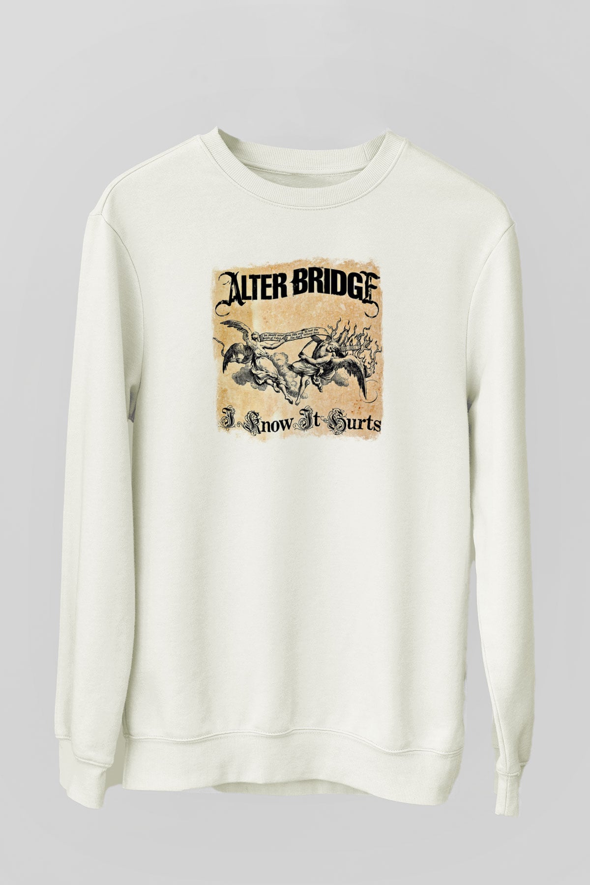 Alter Bridge Baskılı Unisex Beyaz Sweatshirt
