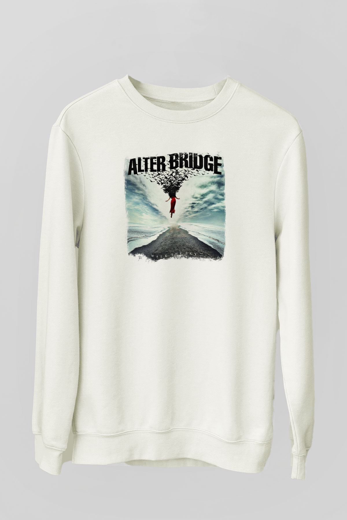 Alter Bridge Baskılı Unisex Beyaz Sweatshirt