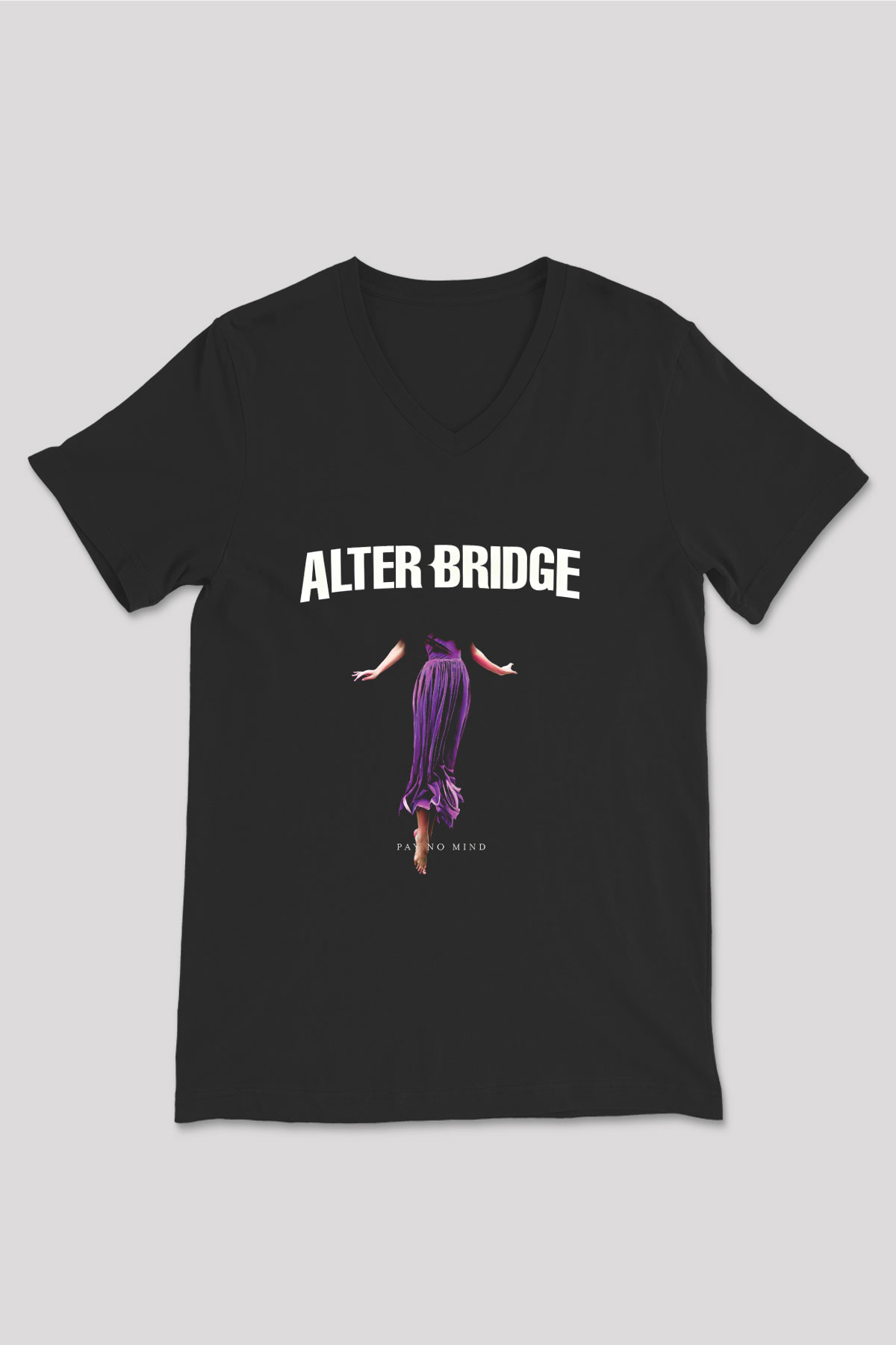 Alter Bridge Baskılı Unisex Siyah V Yaka Tişört
