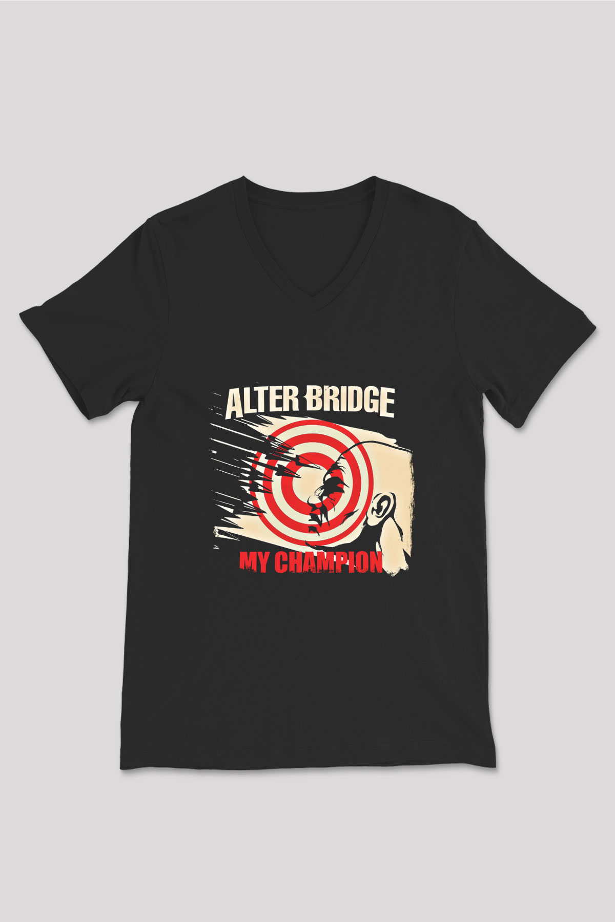 Alter Bridge Baskılı Unisex Siyah V Yaka Tişört