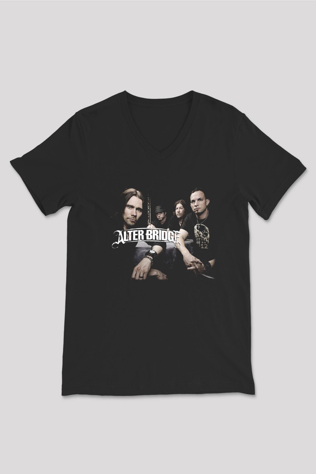 Alter Bridge Siyah Unisex V Yaka Tişört T-Shirt