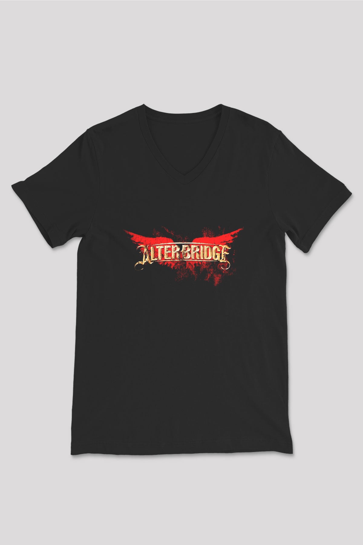 Alter Bridge Siyah Unisex V Yaka Tişört T-Shirt