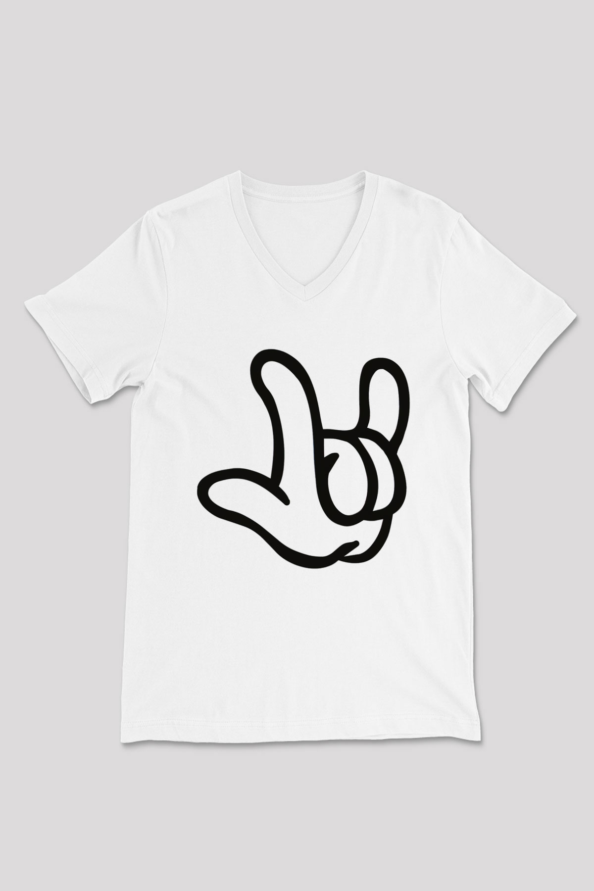 Alto Ritmo Rock Big Band Beyaz Unisex V Yaka Tişört T-Shirt