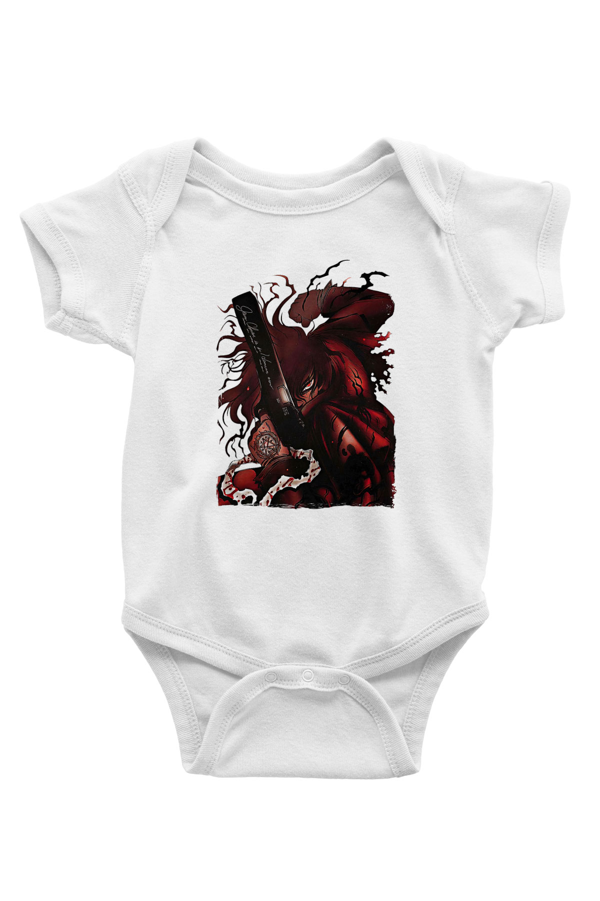 Alucard Baskılı Beyaz Unisex Bebek Body - Zıbın