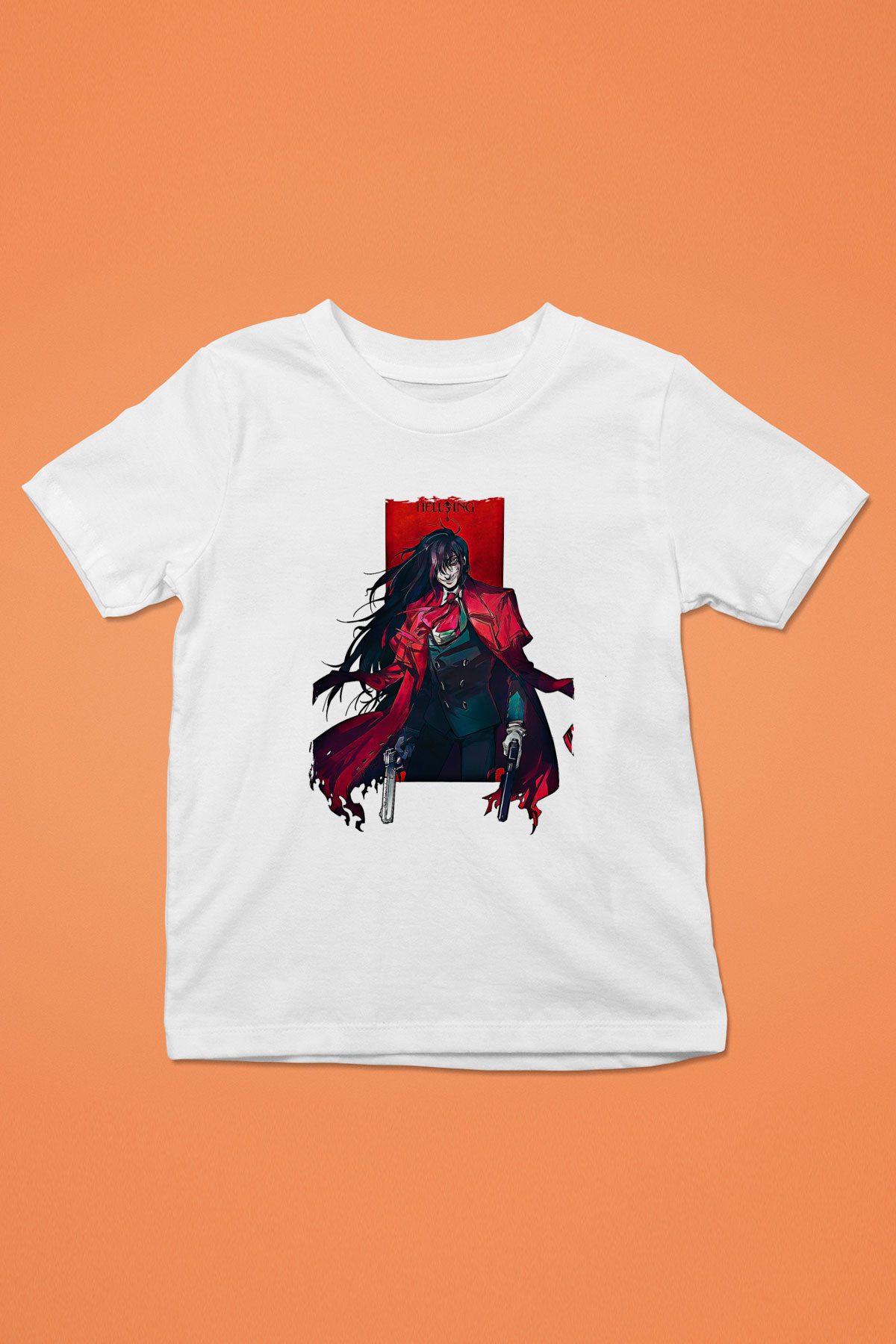 Alucard Baskılı Beyaz Unisex Beyaz Çocuk Tişört - Tshirt