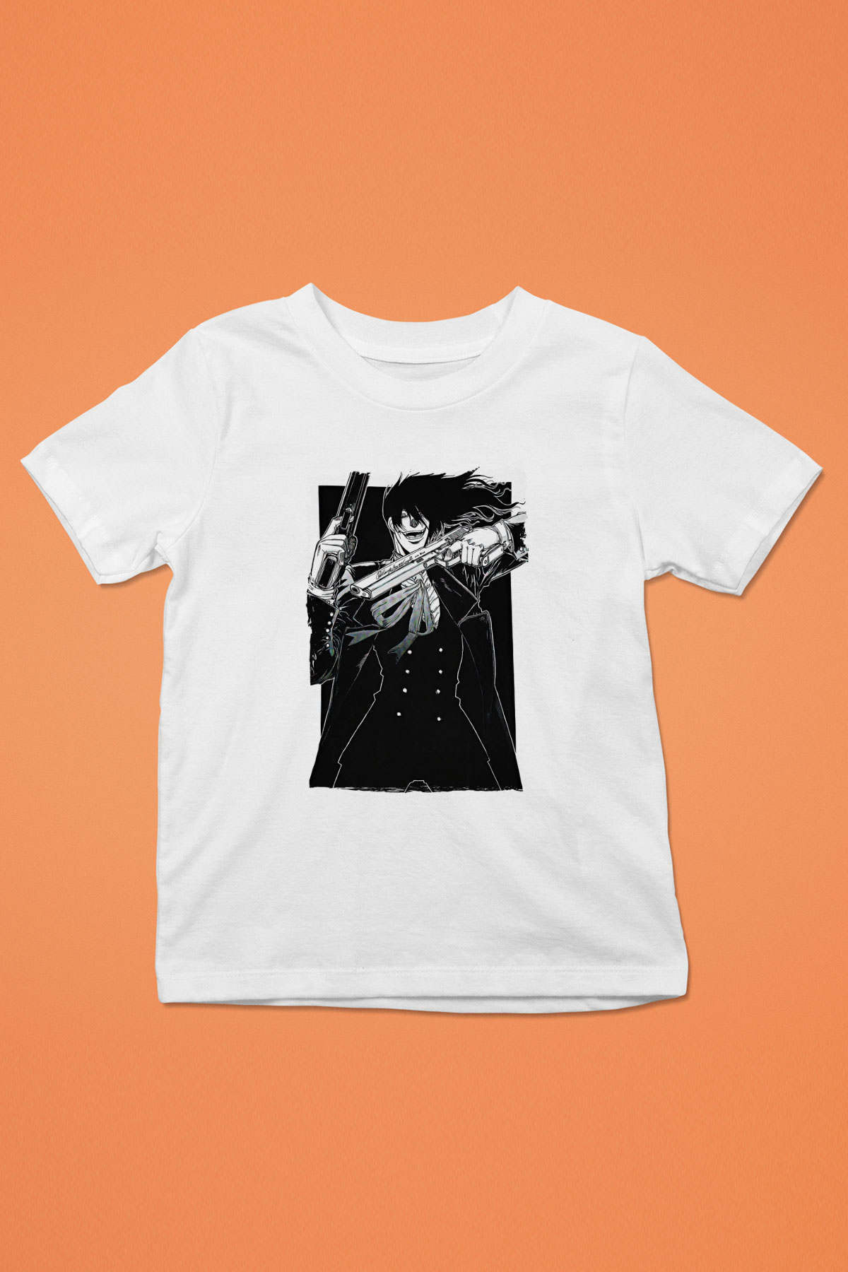Alucard Baskılı Beyaz Unisex Beyaz Çocuk Tişört - Tshirt