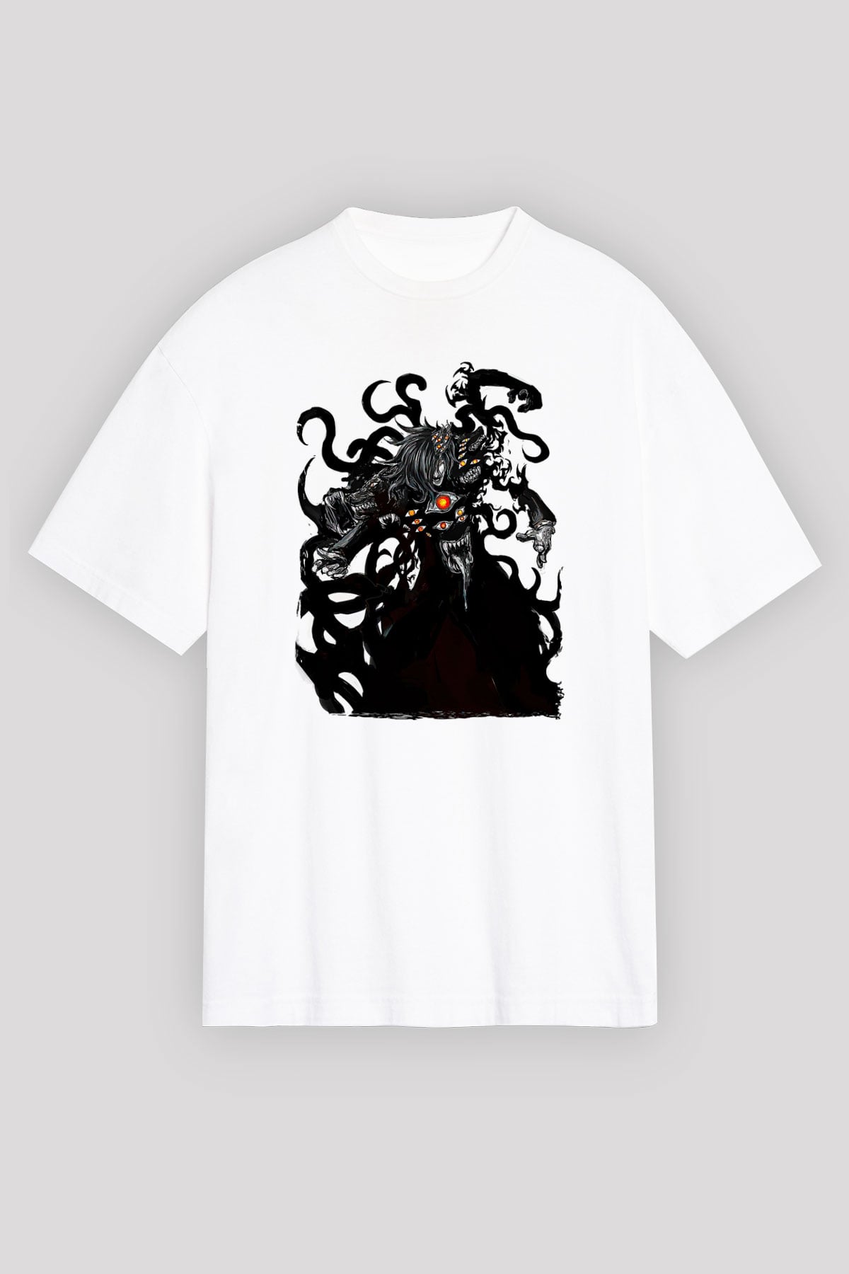 Alucard Baskılı Beyaz Unisex Oversize Tişört - Tshirt
