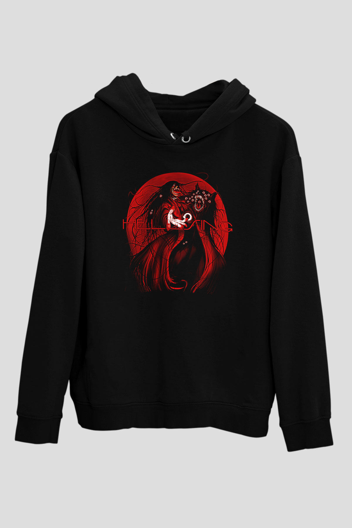 Alucard Baskılı Unisex Siyah Hoodie