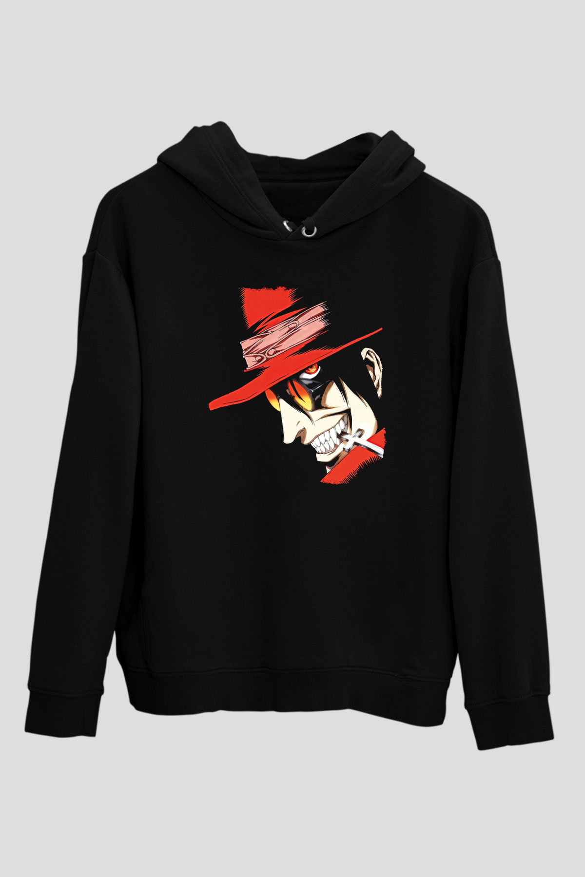 Alucard Baskılı Unisex Siyah Hoodie