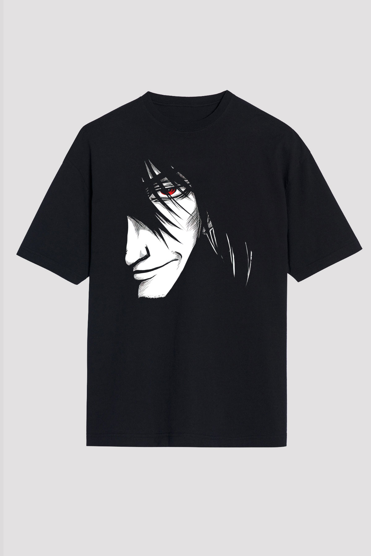 Alucard Baskılı Unisex Siyah Oversize Tişört - Tshirt