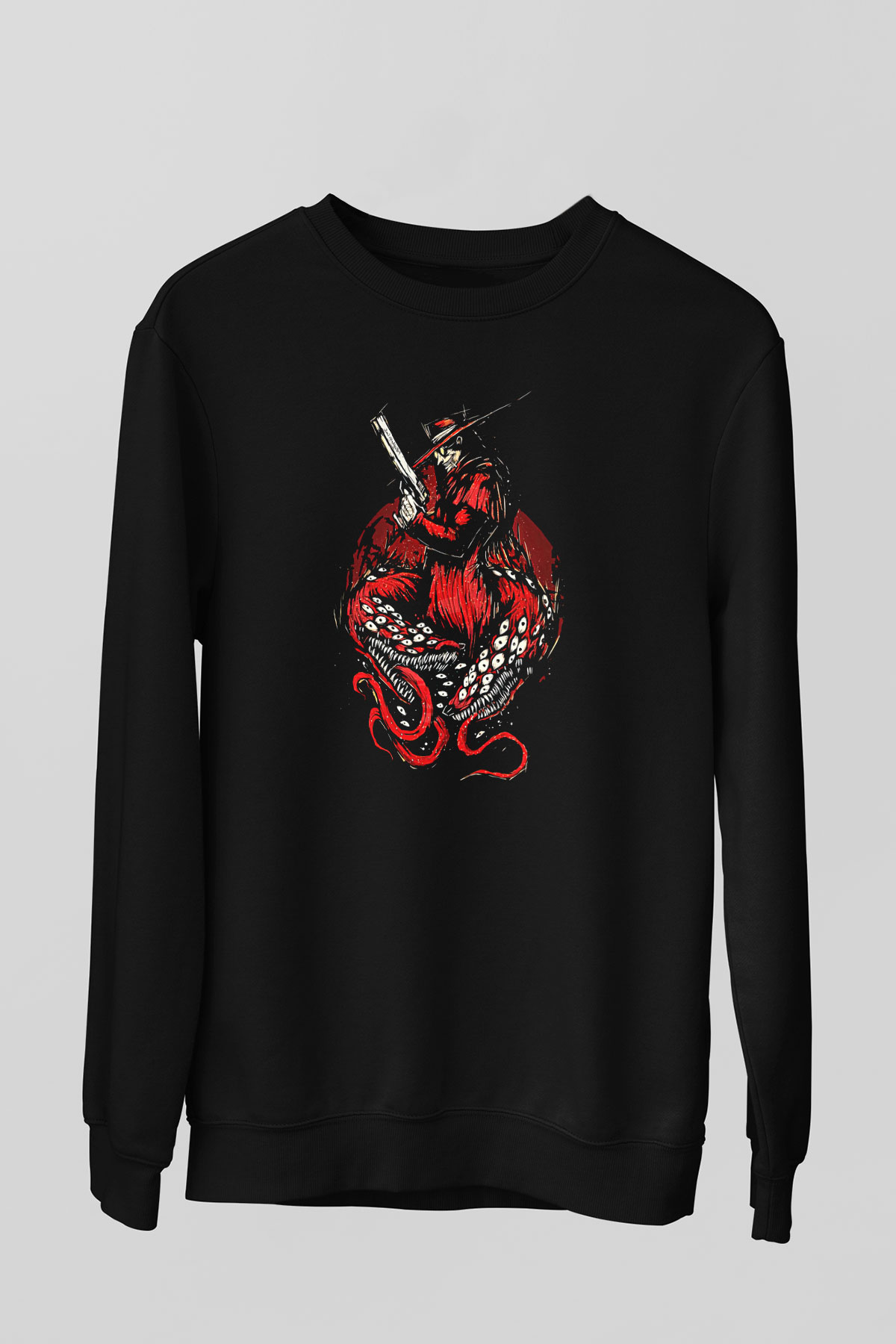 Alucard Baskılı Unisex Siyah Sweatshirt