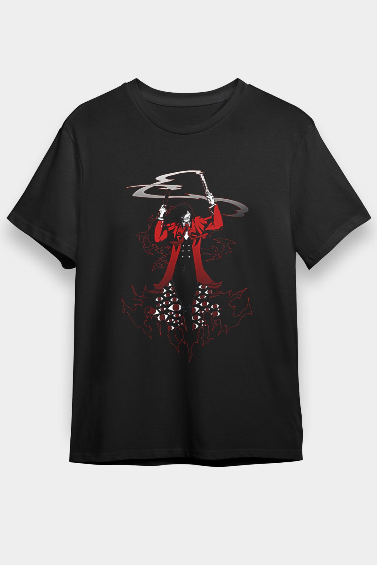 Alucard Baskılı Unisex Siyah Tişört - Tshirt