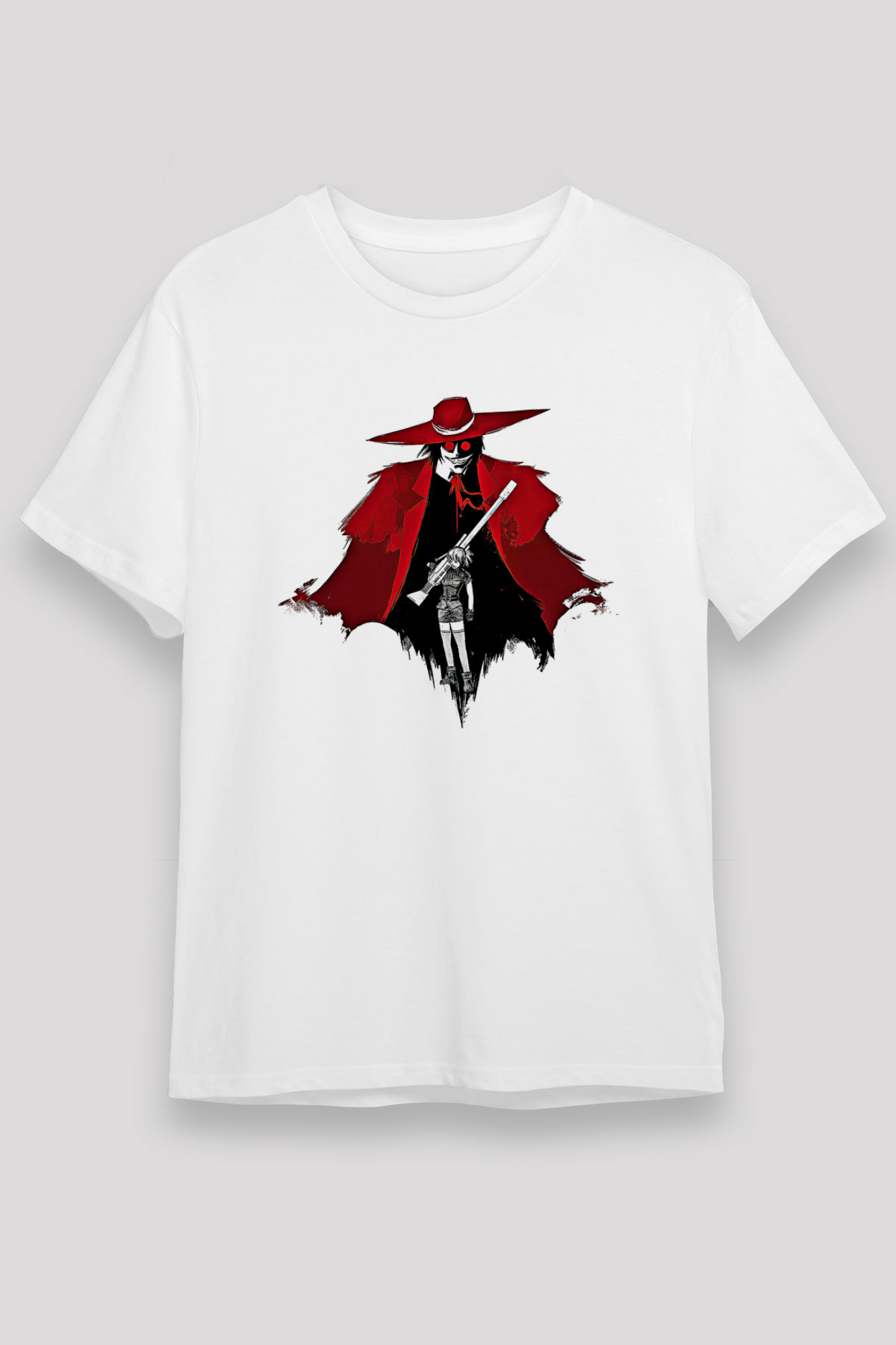 Alucard Unisex Baskılı Beyaz Tişört - Tshirt