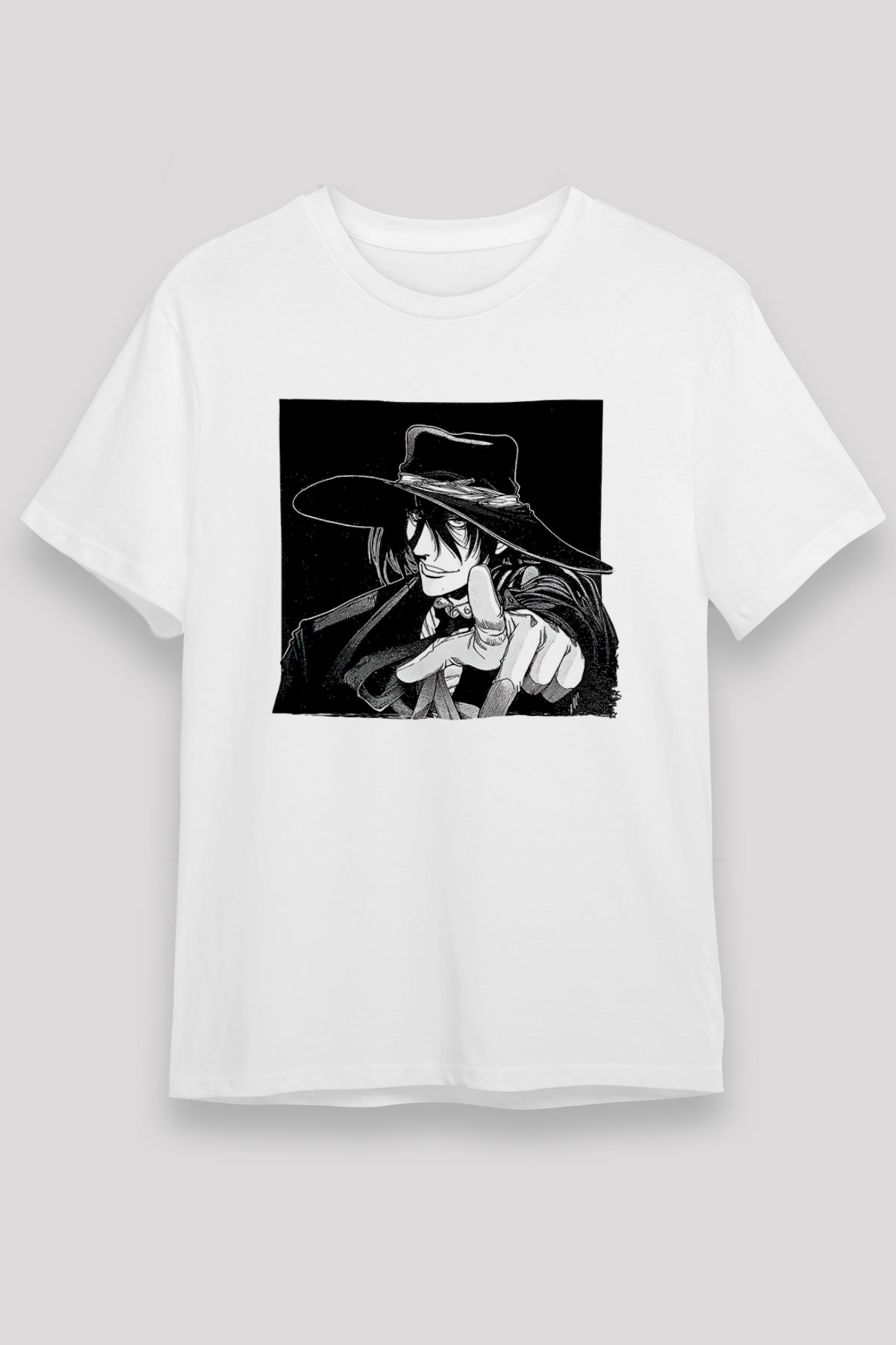 Alucard Unisex Baskılı Beyaz Tişört - Tshirt