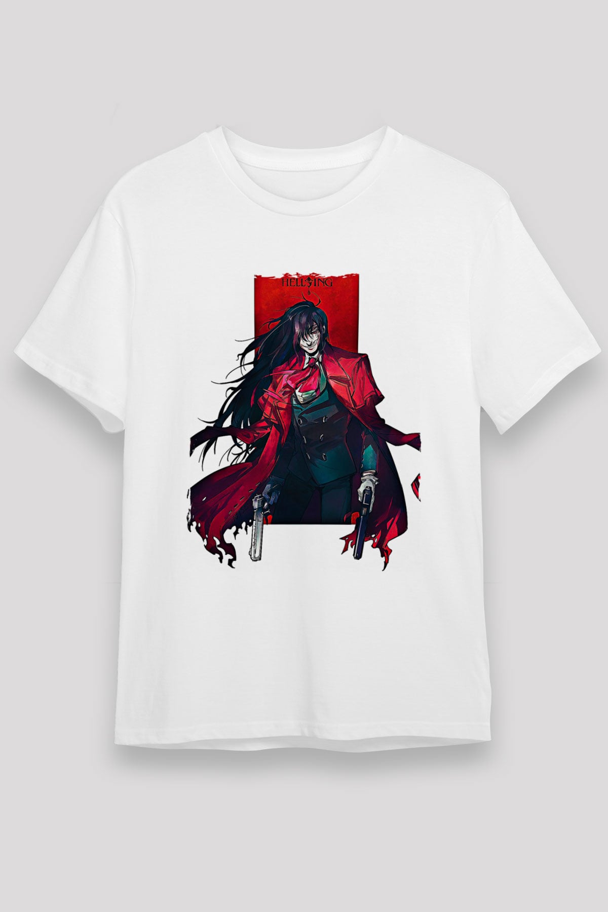 Alucard Unisex Baskılı Beyaz Tişört - Tshirt