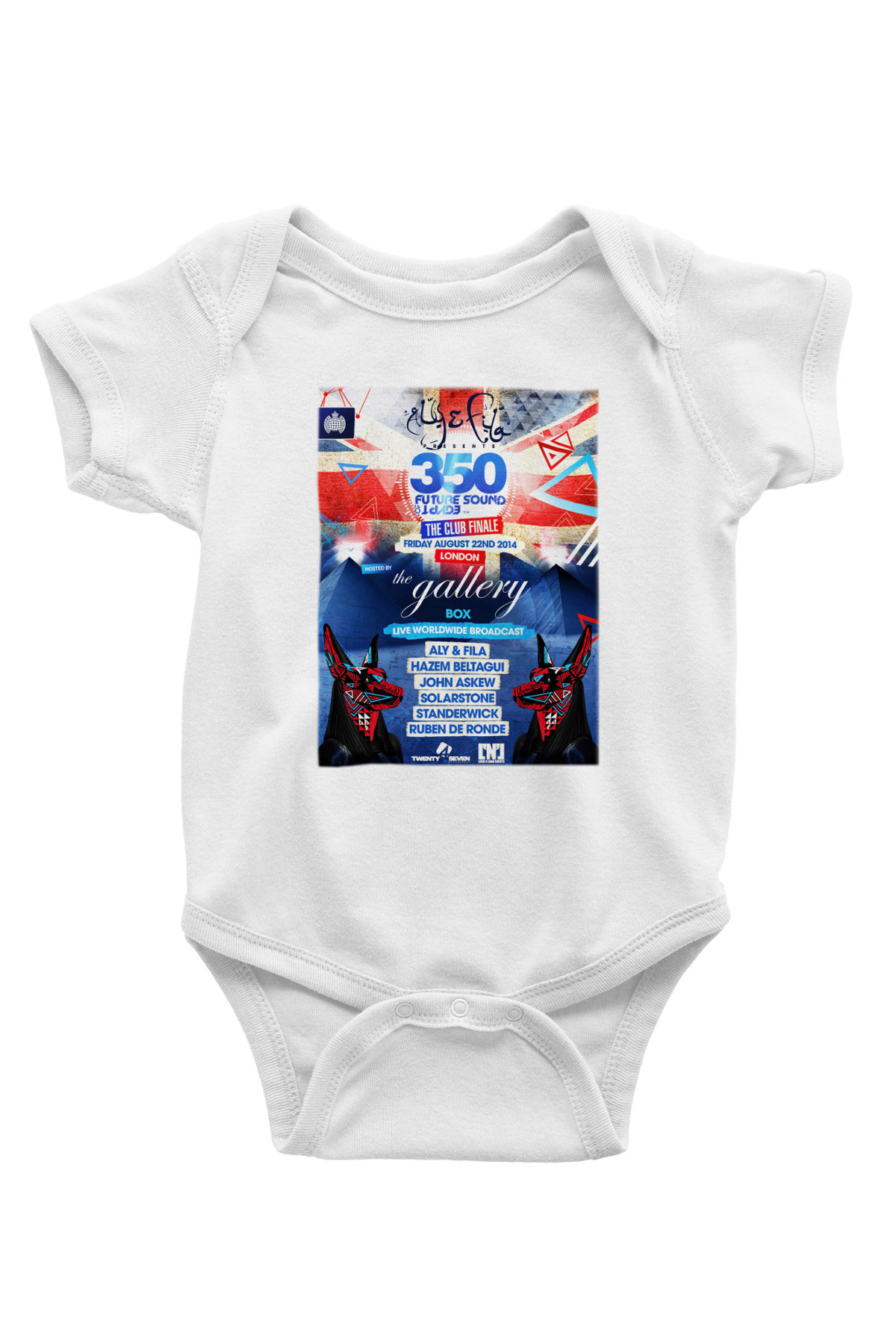 Aly & Fila Baskılı Beyaz Unisex Bebek Body - Zıbın