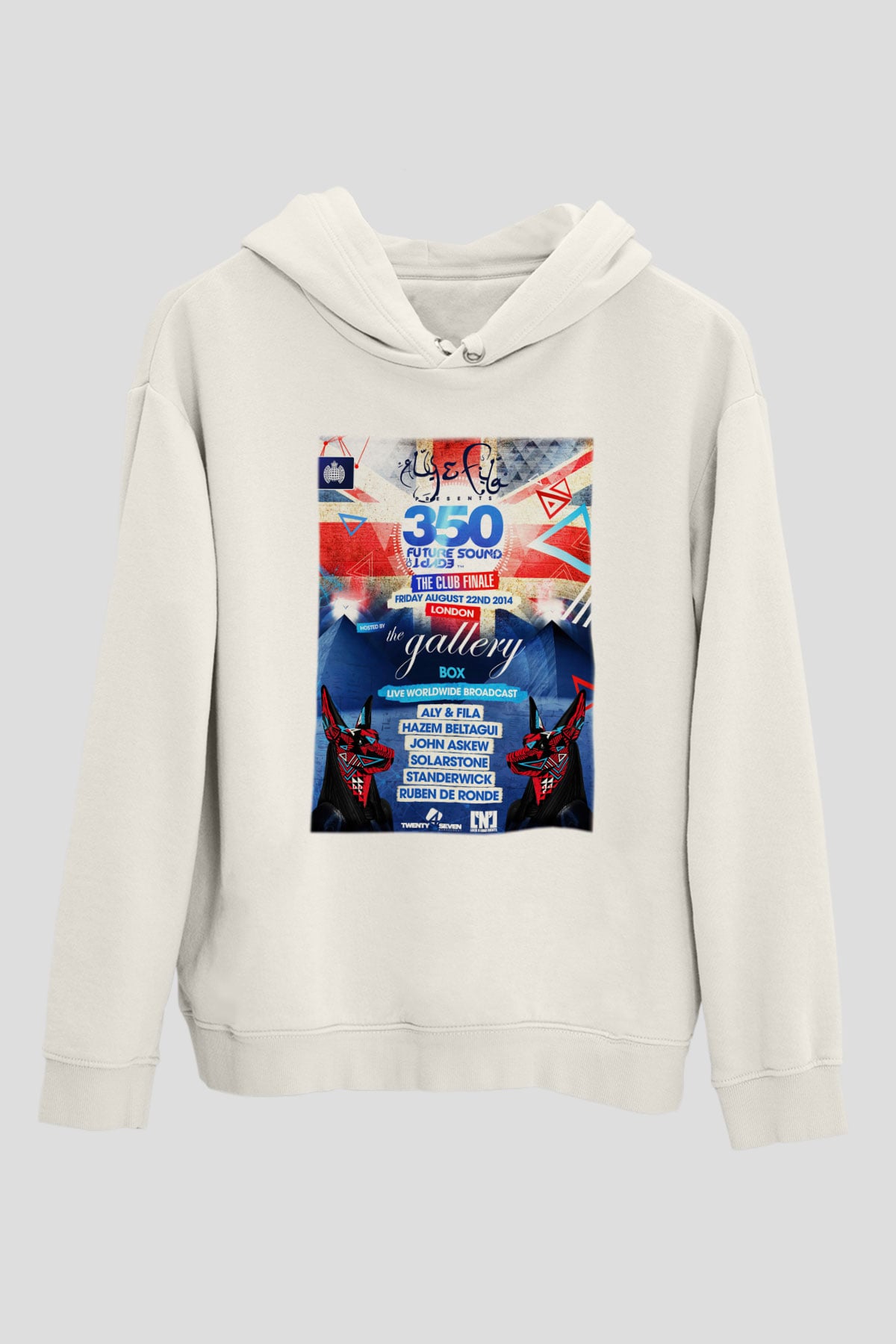 Aly & Fila Beyaz Unisex Kapşonlu Sweatshirt