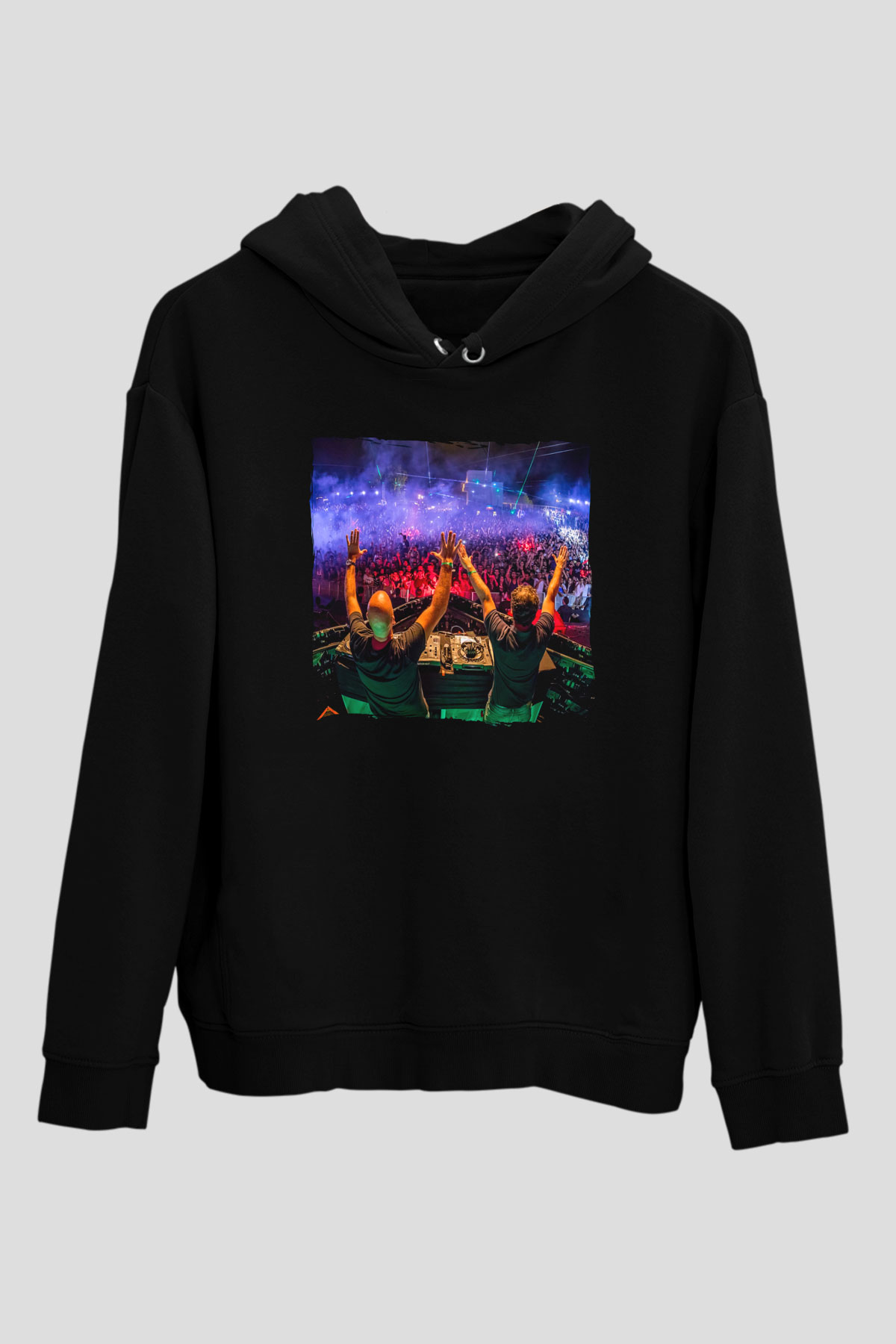 Aly & Fila Siyah Unisex Kapüşonlu Sweatshirt