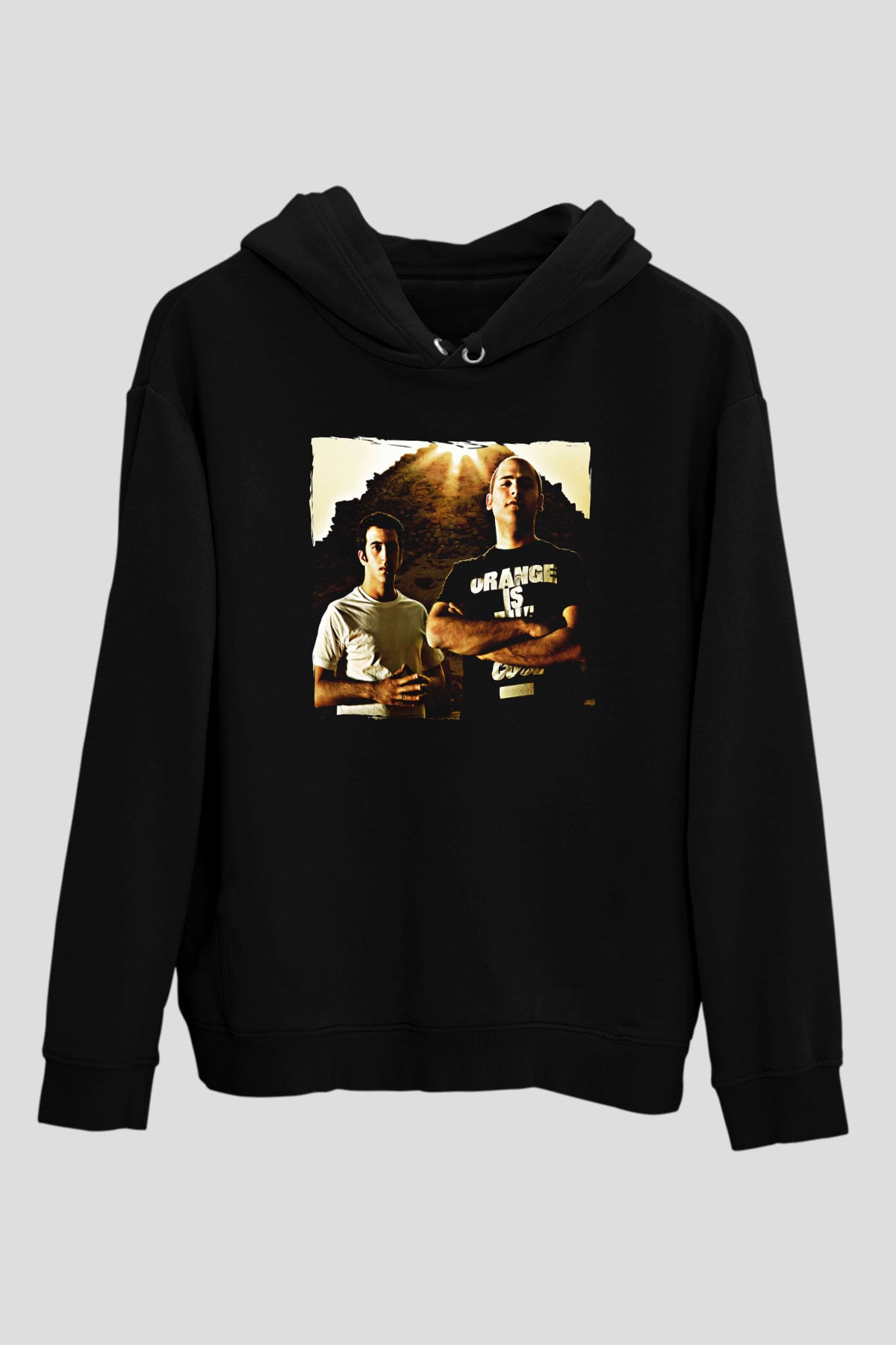 Aly & Fila Siyah Unisex Kapüşonlu Sweatshirt