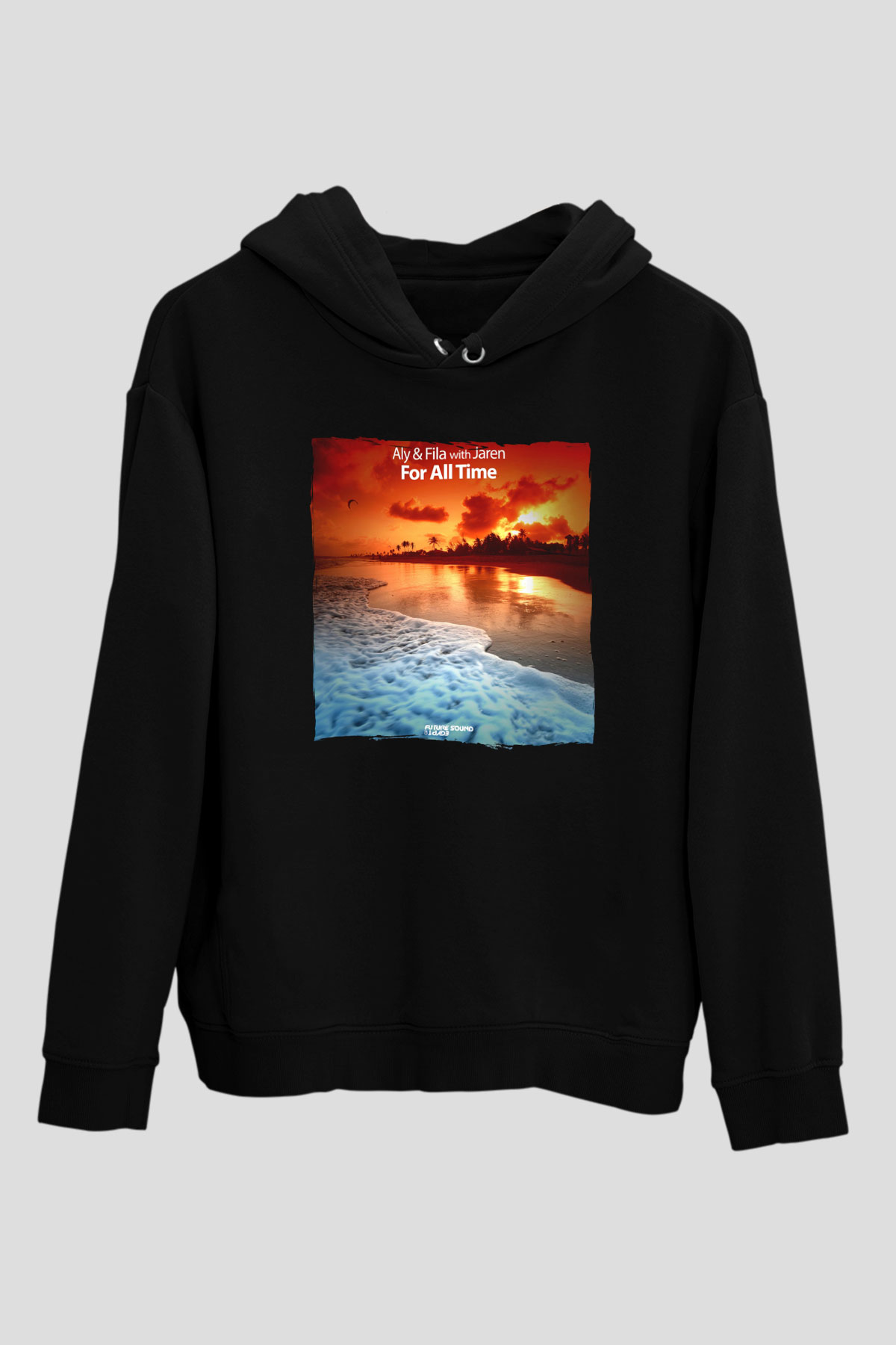 Aly & Fila Siyah Unisex Kapüşonlu Sweatshirt