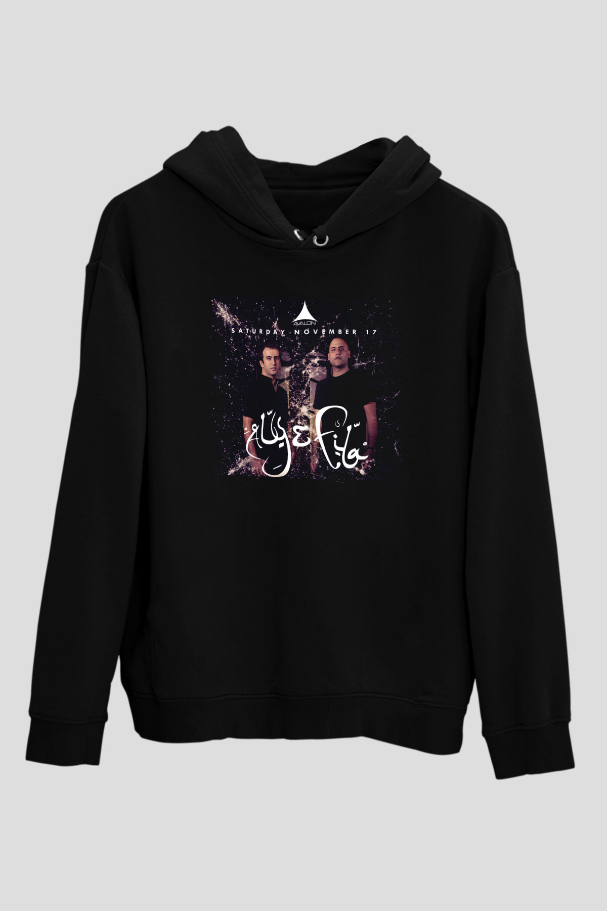 Aly & Fila Siyah Unisex Kapüşonlu Sweatshirt