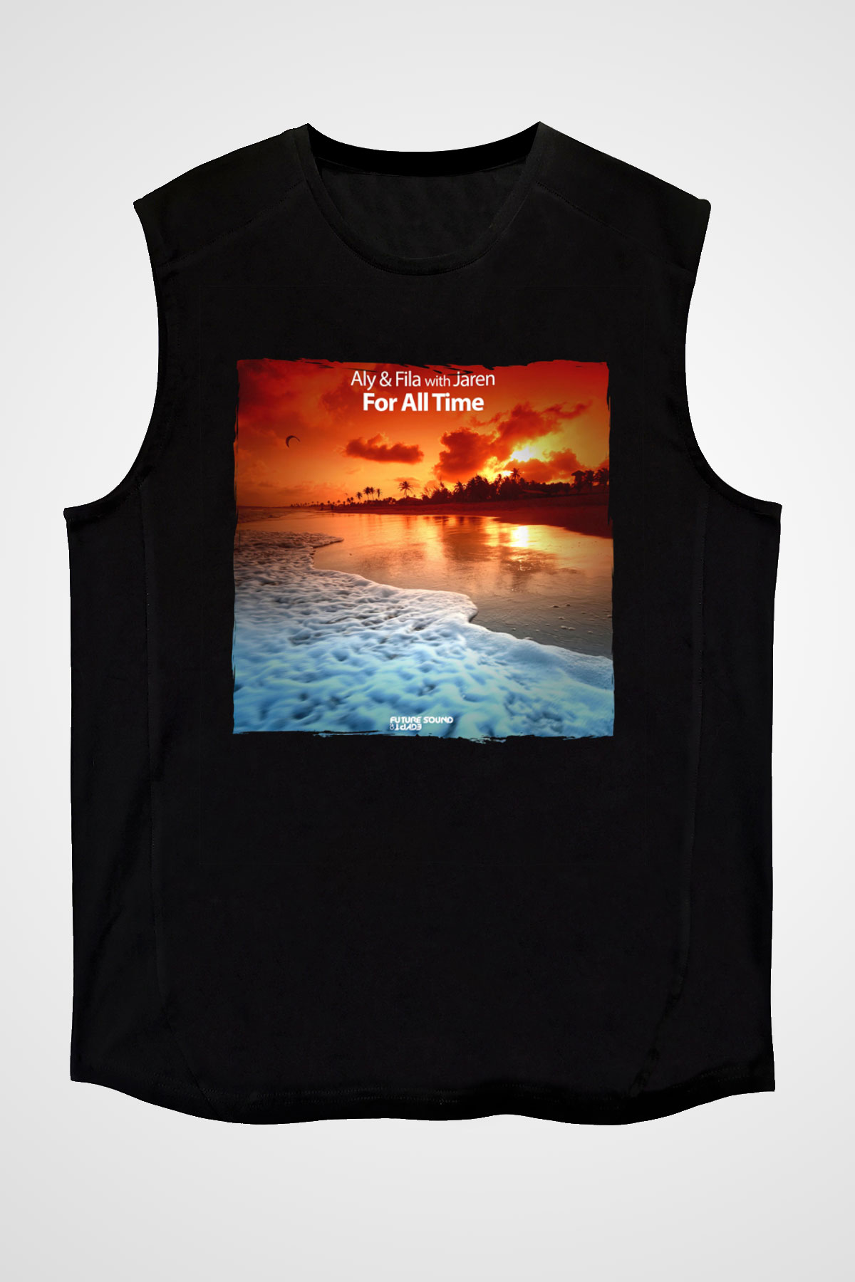 Aly & Fila Siyah Unisex Kolsuz Tişört