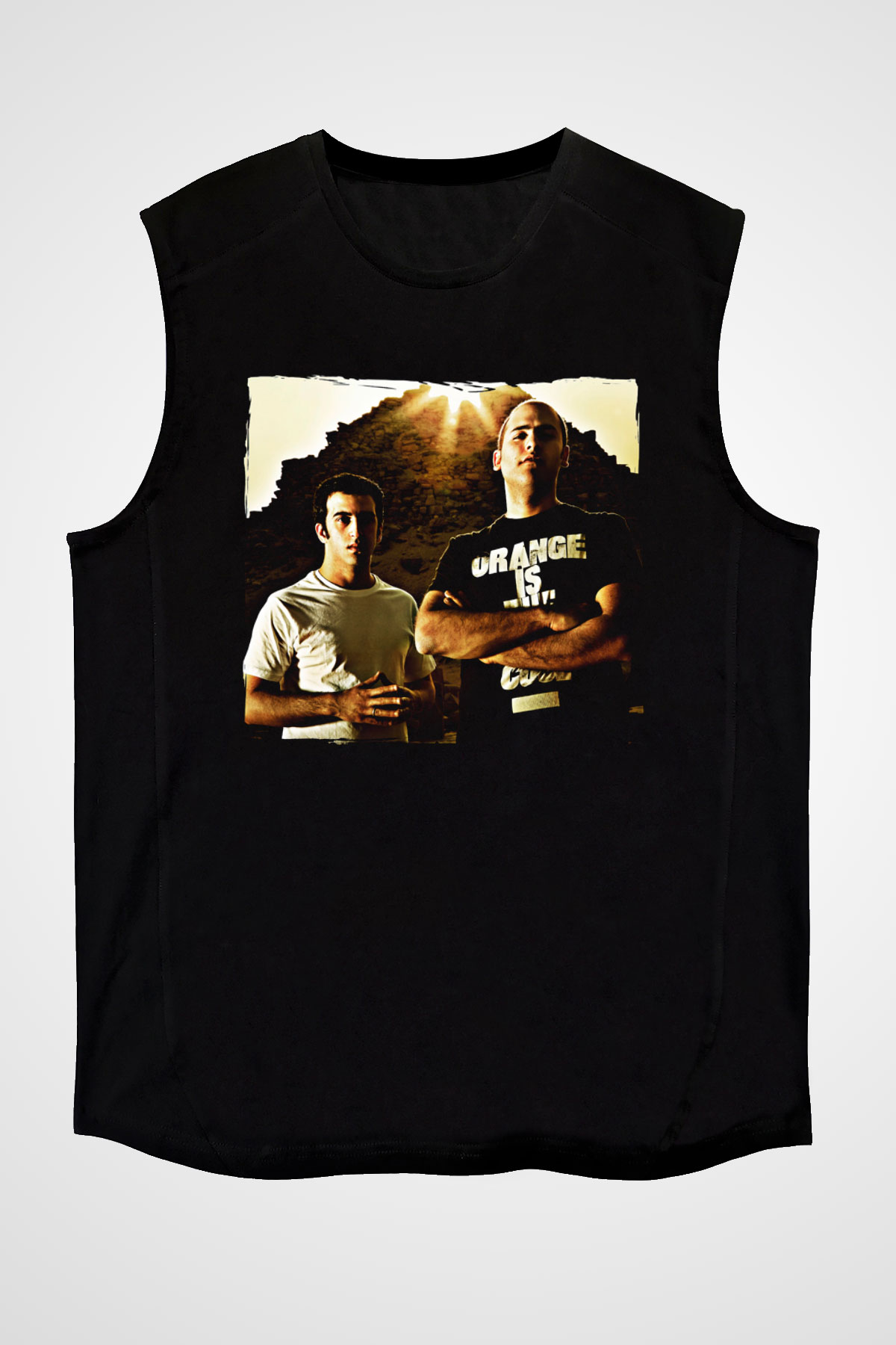 Aly & Fila Siyah Unisex Kolsuz Tişört