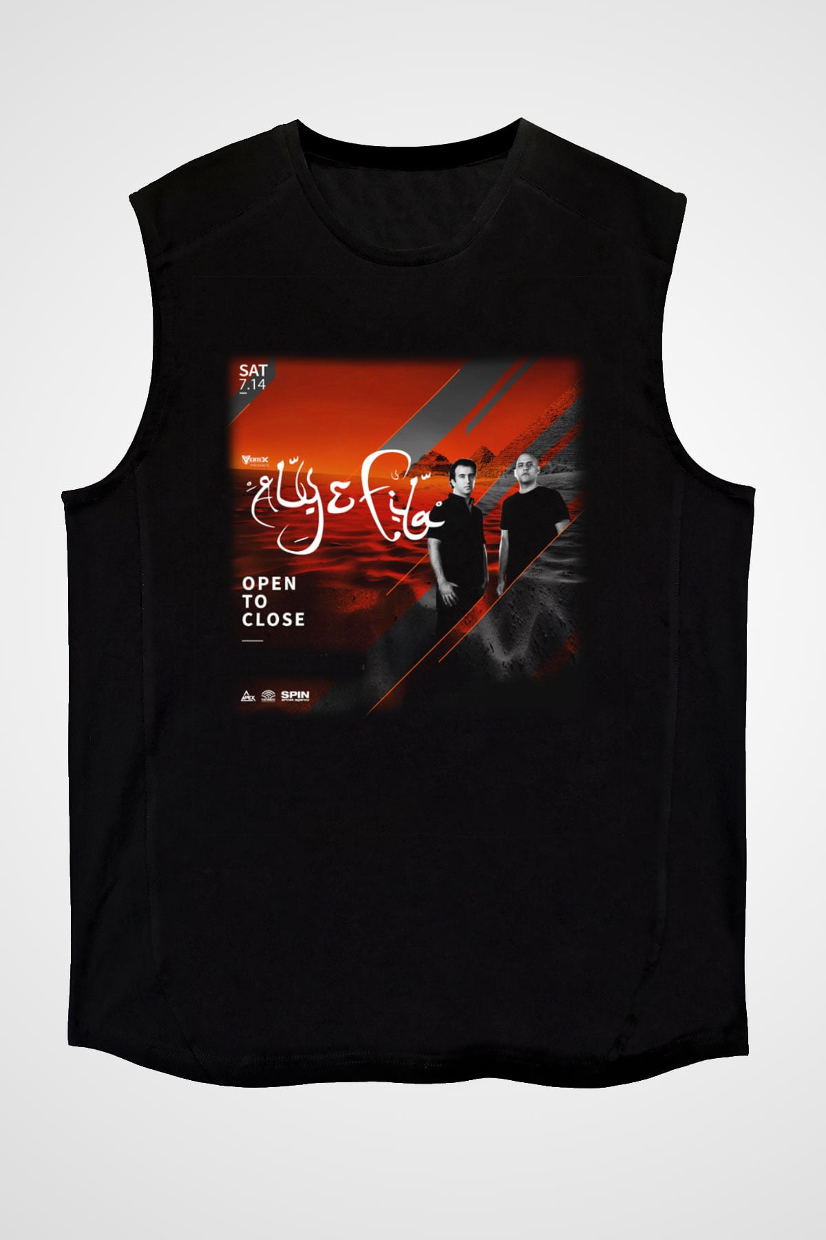 Aly & Fila Siyah Unisex Kolsuz Tişört