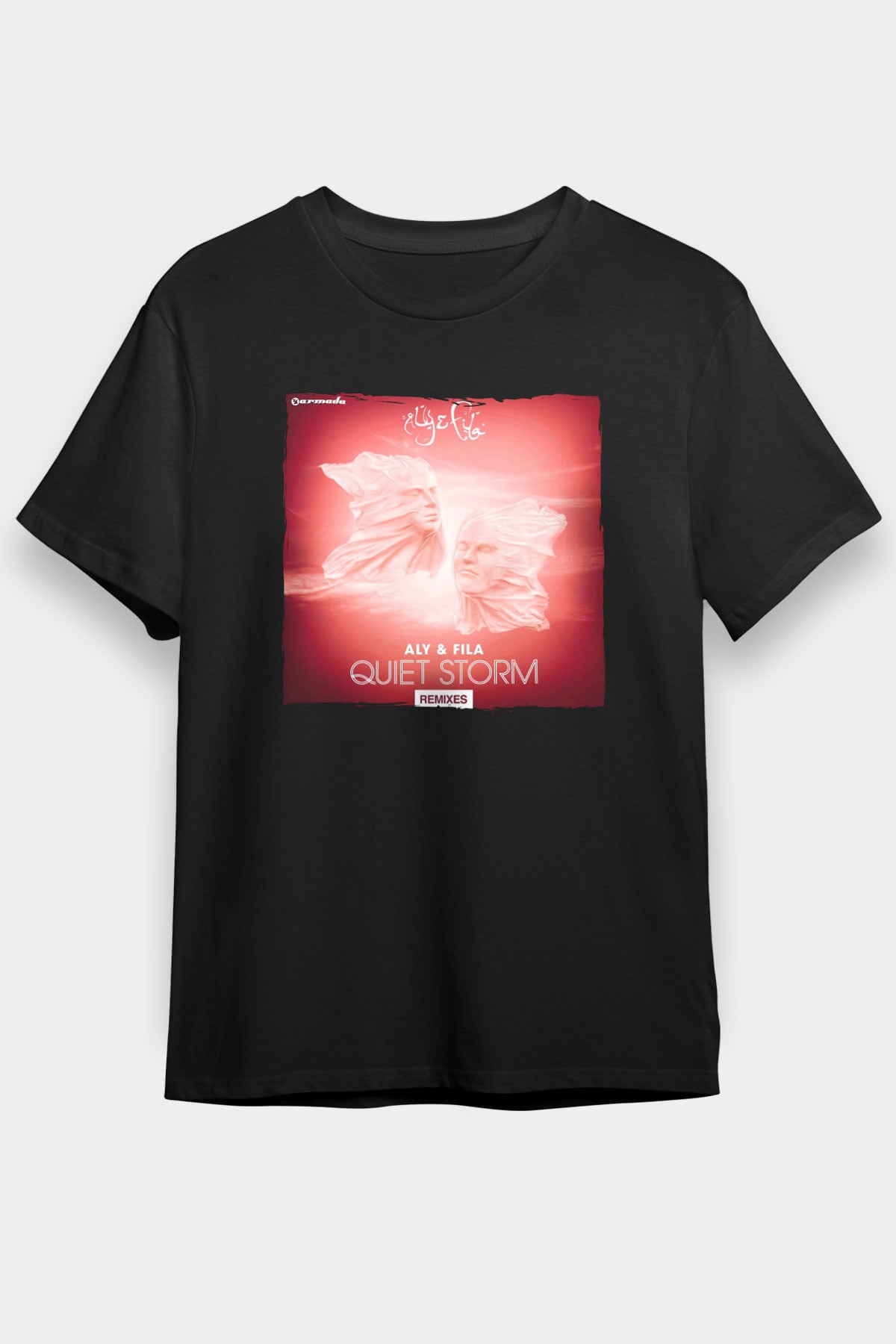 Aly & Fila Siyah Unisex Tişört T-Shirt - TişörtFabrikası