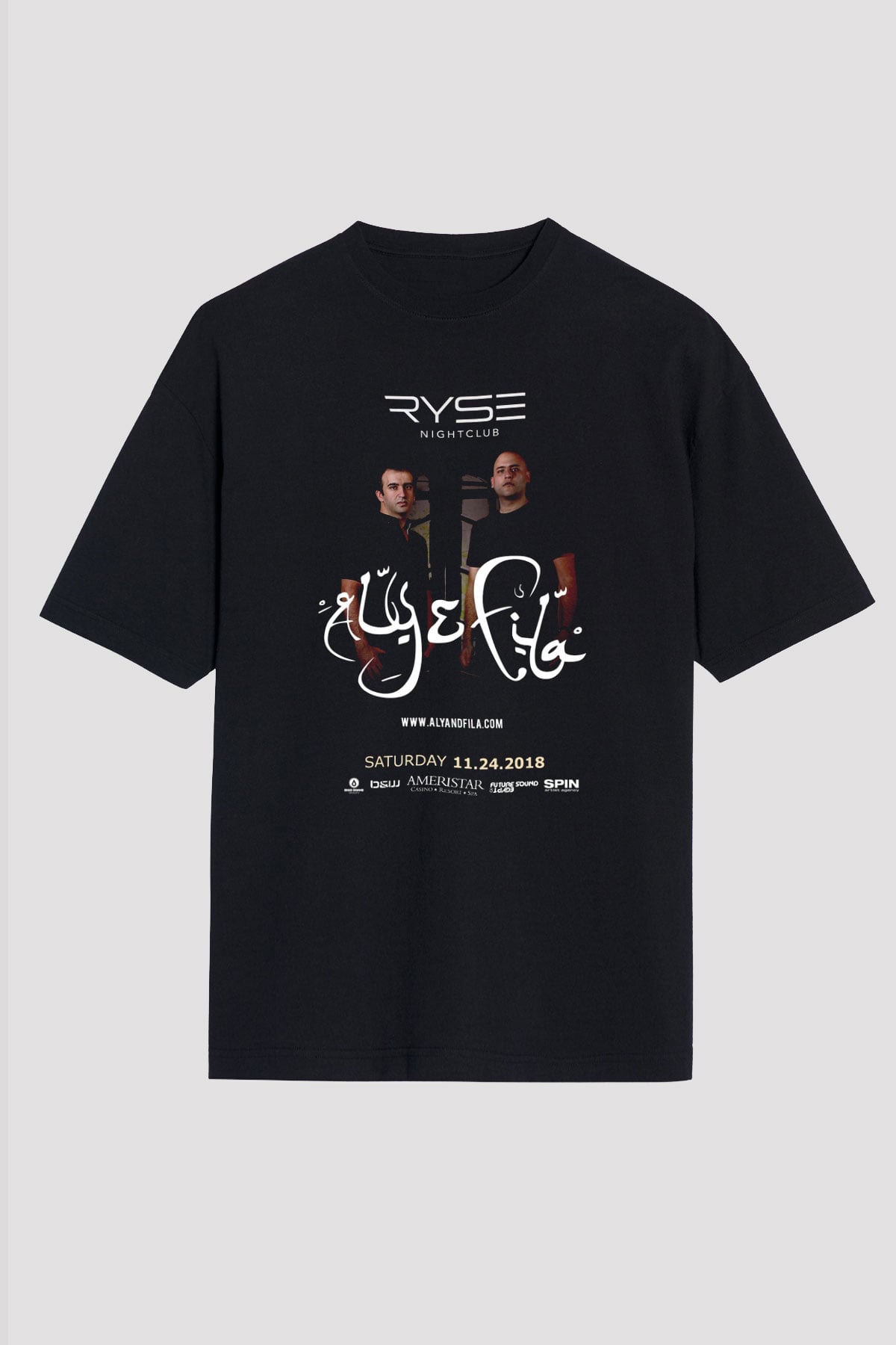 Aly & Fila Siyah Unisex Tişört T-Shirt - TişörtFabrikası