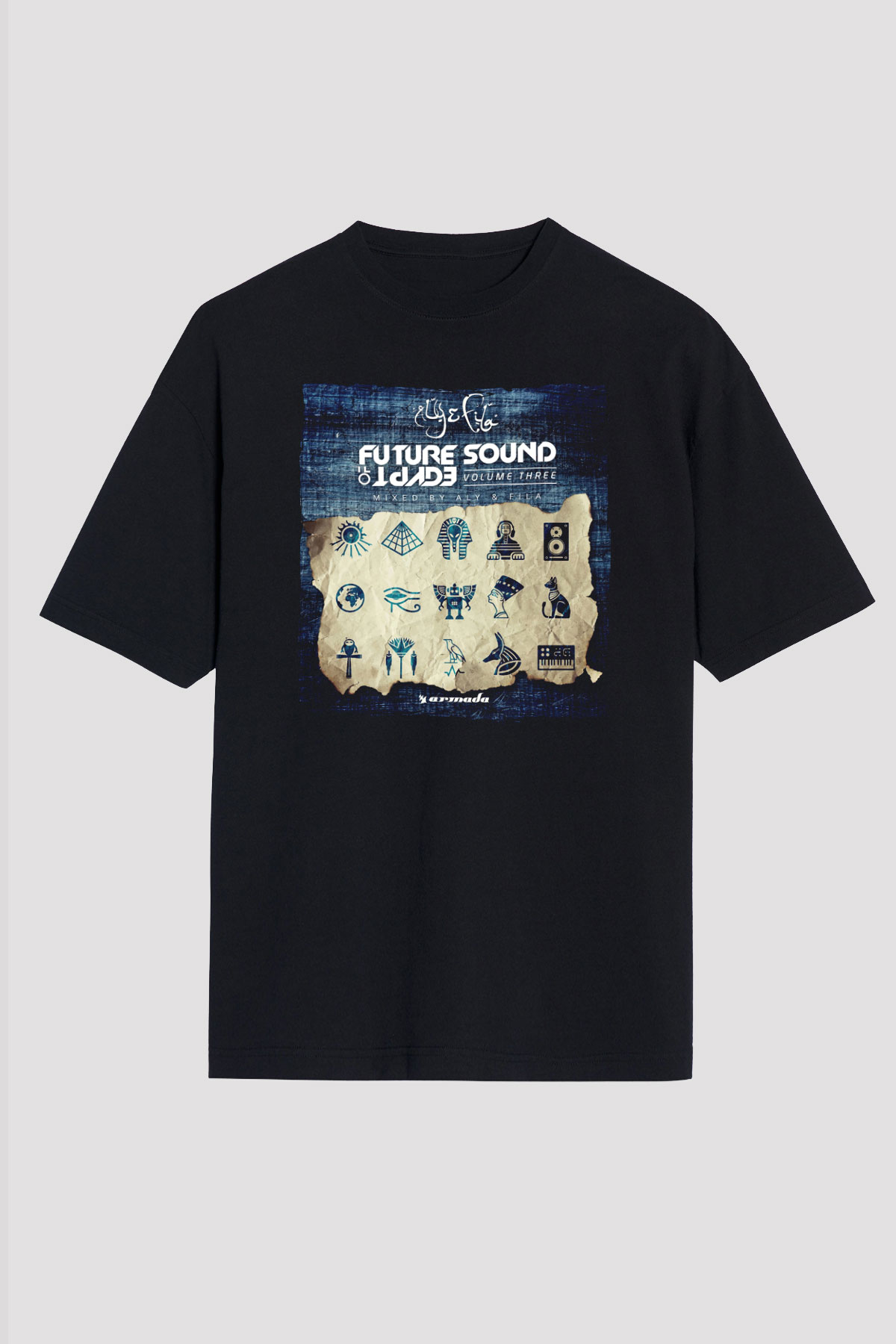 Aly & Fila Siyah Unisex Tişört T-Shirt - TişörtFabrikası