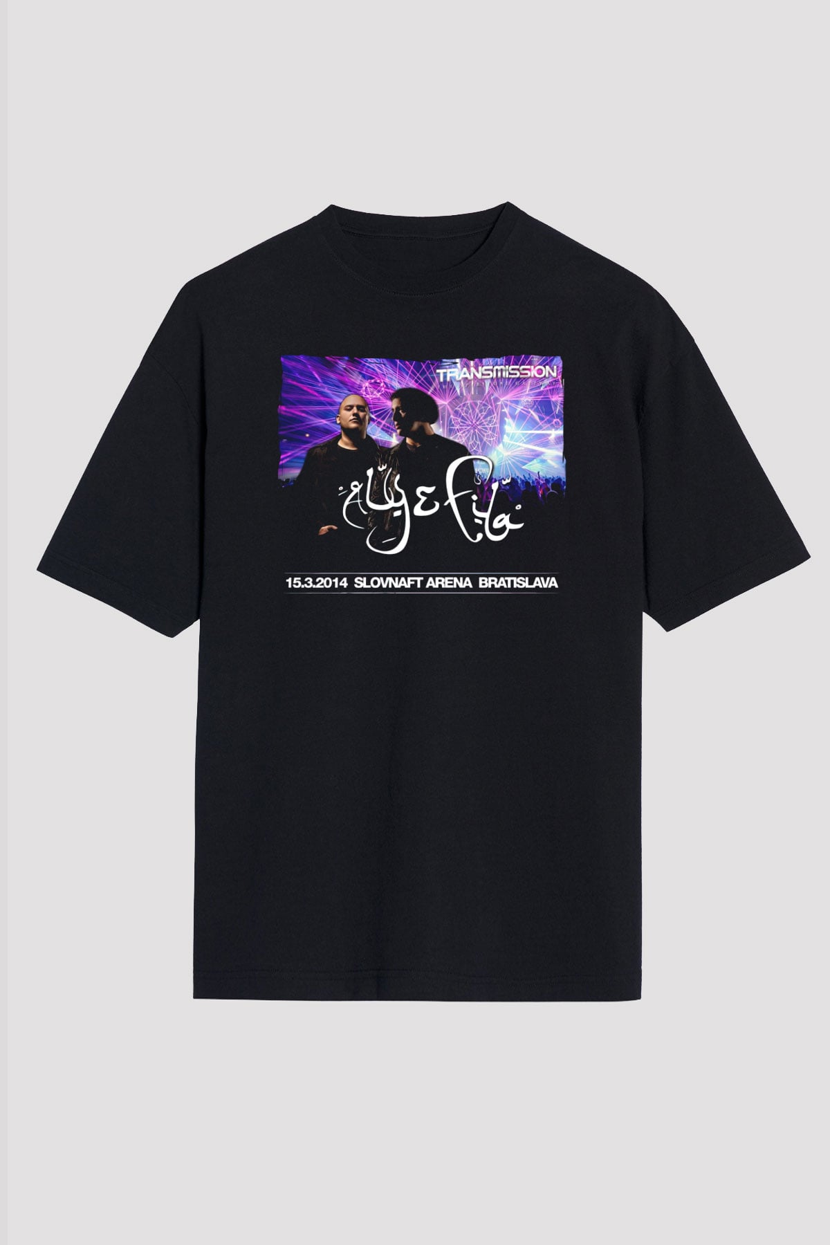 Aly & Fila Siyah Unisex Tişört T-Shirt - TişörtFabrikası