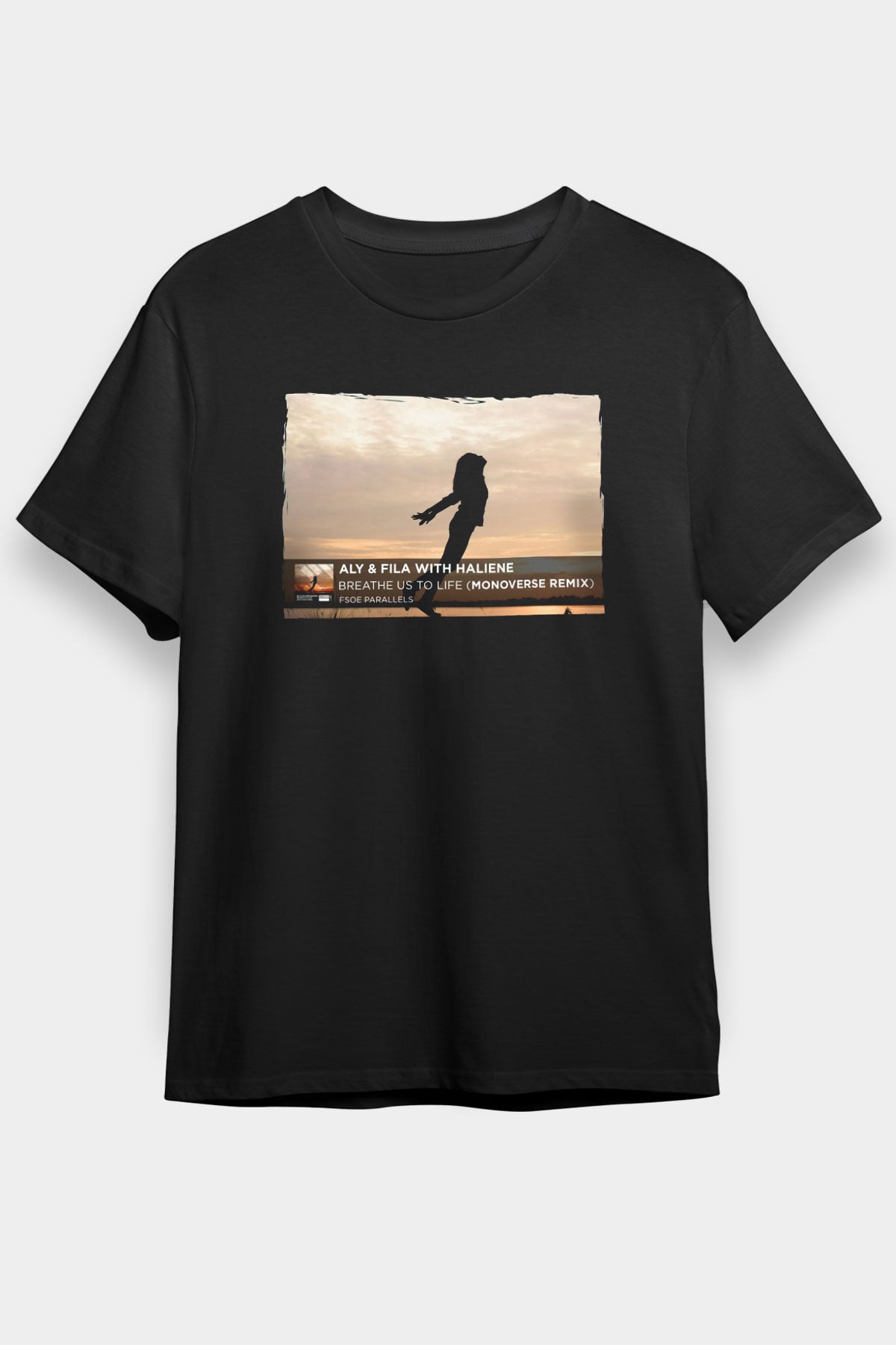 Aly & Fila Siyah Unisex Tişört T-Shirt - TişörtFabrikası