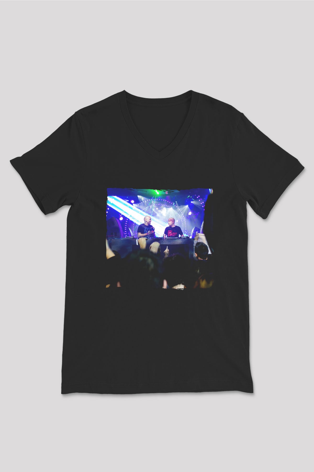 Aly & Fila Siyah Unisex V Yaka Tişört