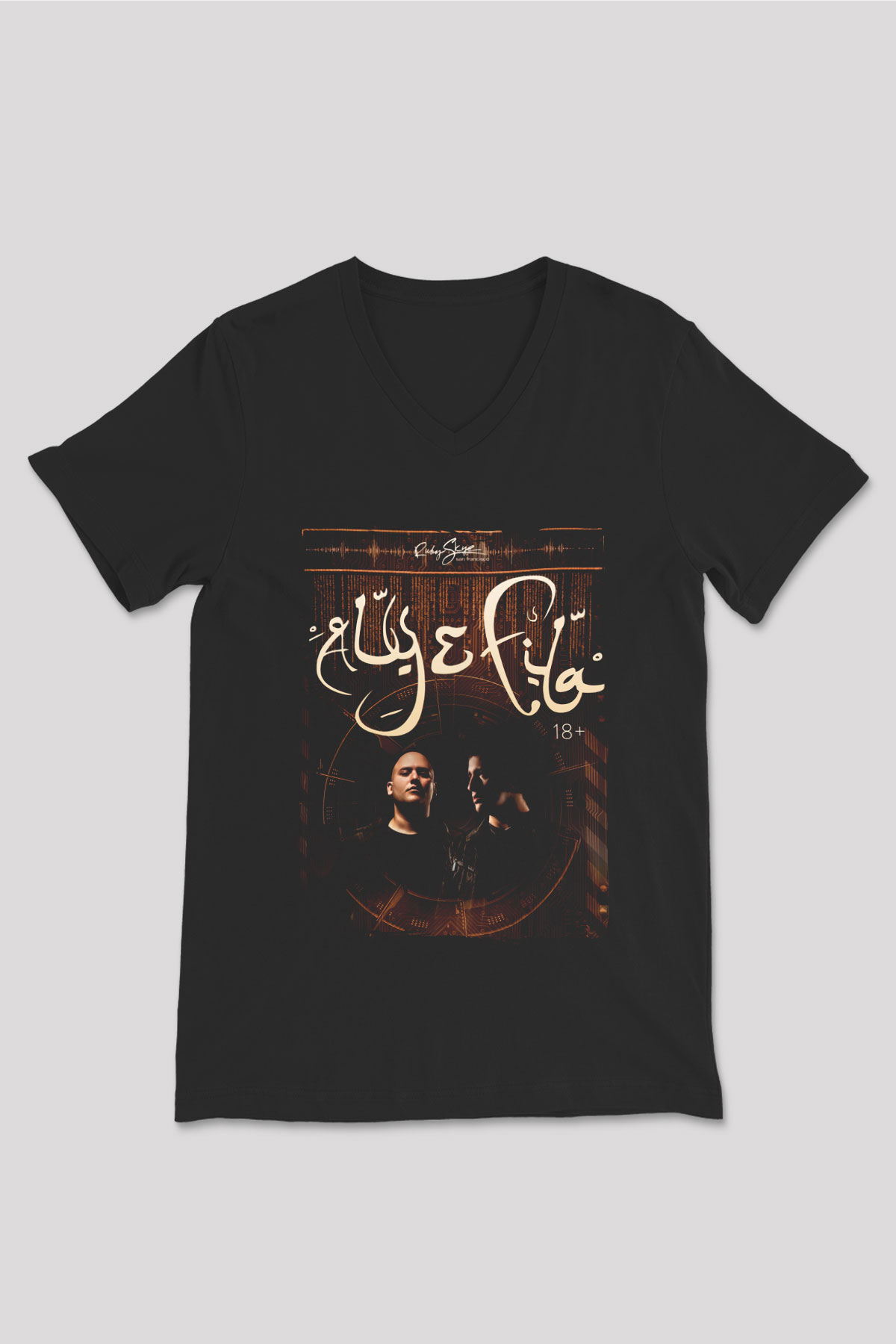 Aly & Fila Siyah Unisex V Yaka Tişört