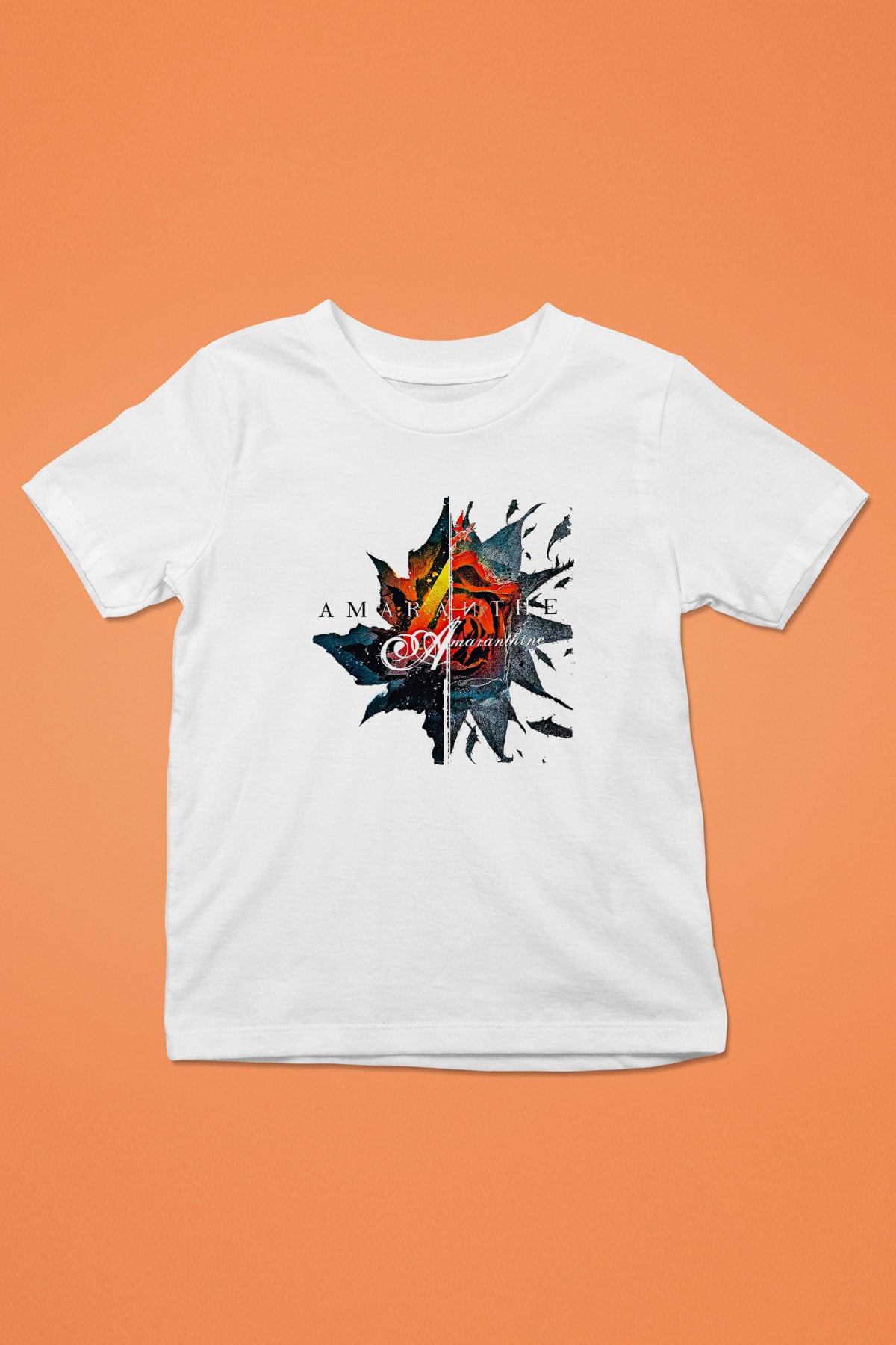 Amaranthe Baskılı Beyaz Unisex Beyaz Çocuk Tişört - Tshirt