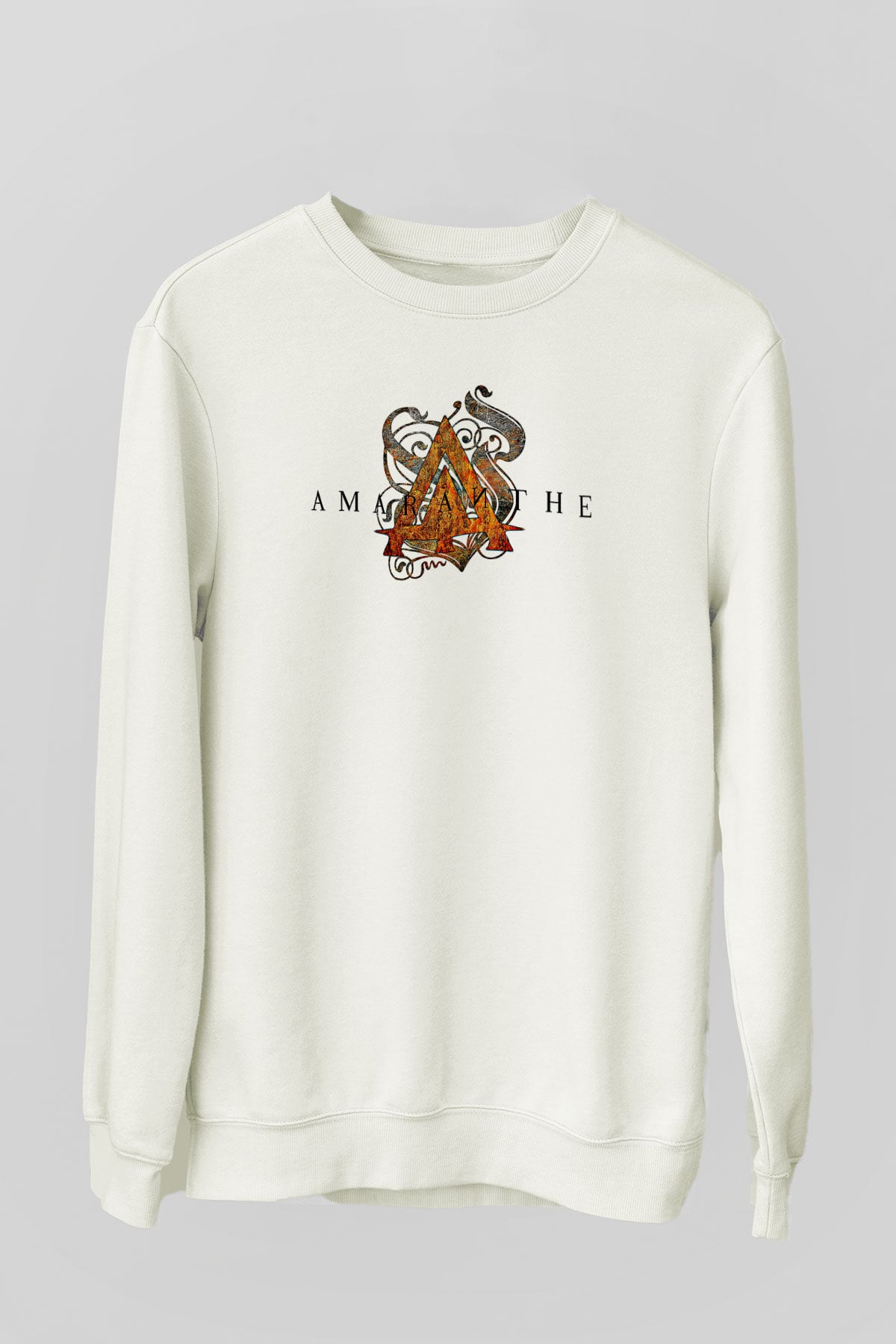 Amaranthe Baskılı Beyaz Unisex Sweatshirt
