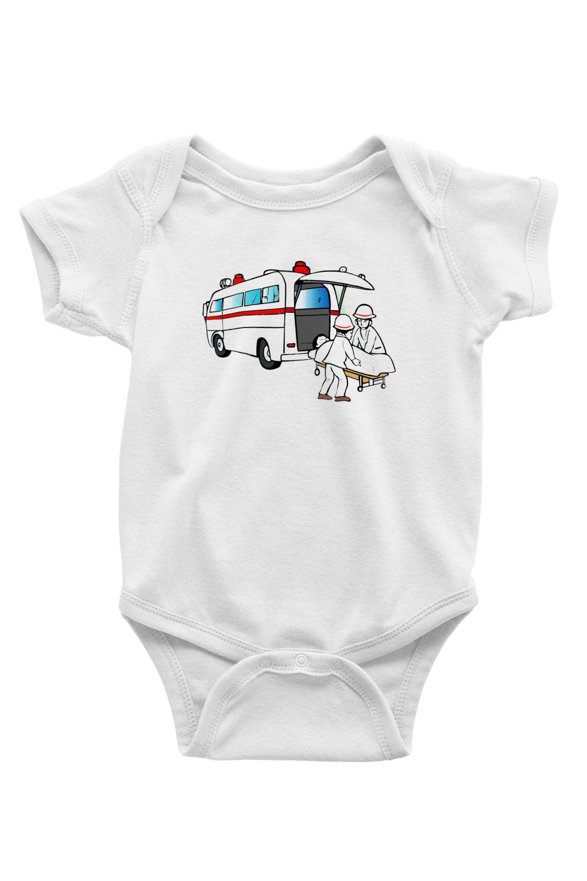 Ambulans şoförü Baskılı Beyaz Unisex Bebek Body - Zıbın