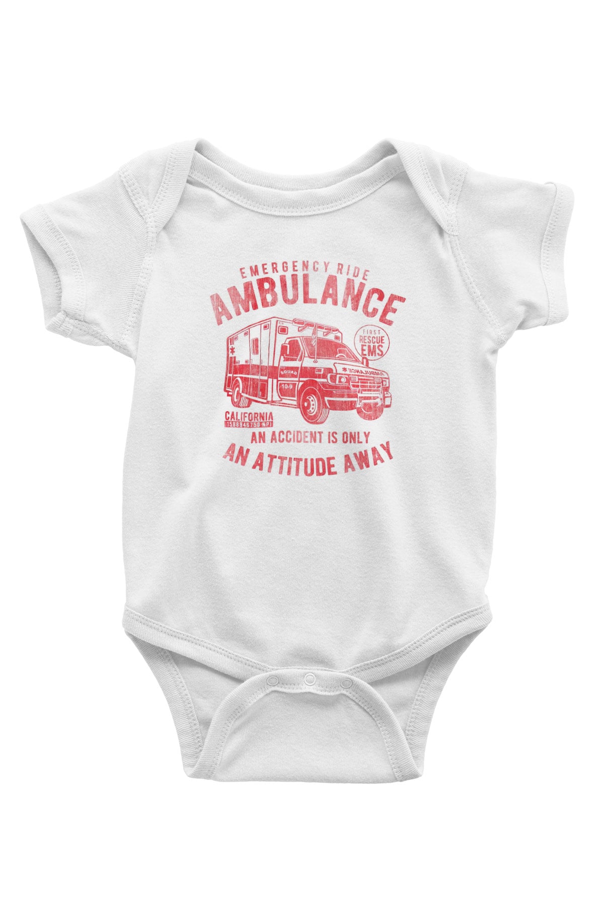 Ambulans şoförü Beyaz Bebek Body - Zıbın