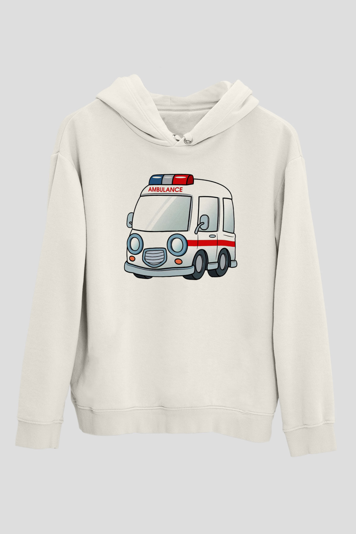 Ambulans şoförü Beyaz Unisex Hoodie
